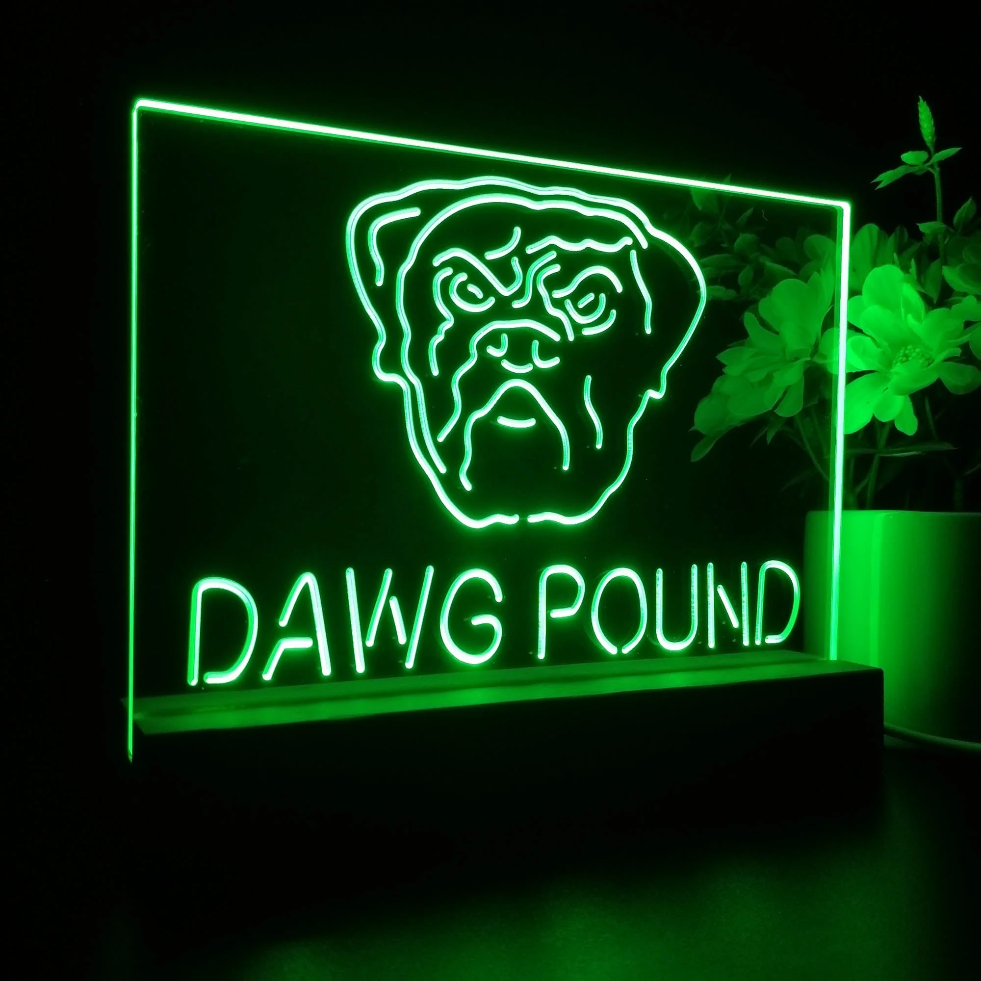 Dawg Pound Cleveland 3D Illusion Night Light Desk Lamp - Image 5