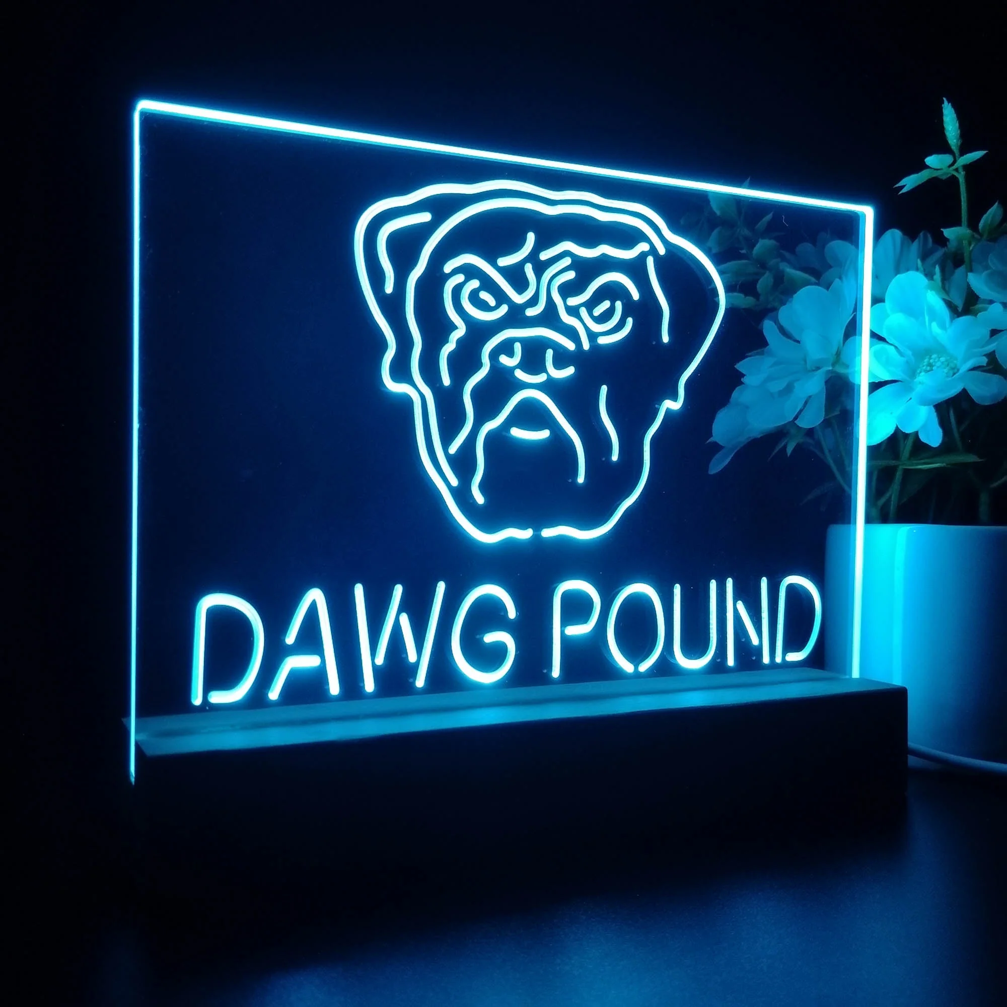 Dawg Pound Cleveland 3D Illusion Night Light Desk Lamp - Image 7