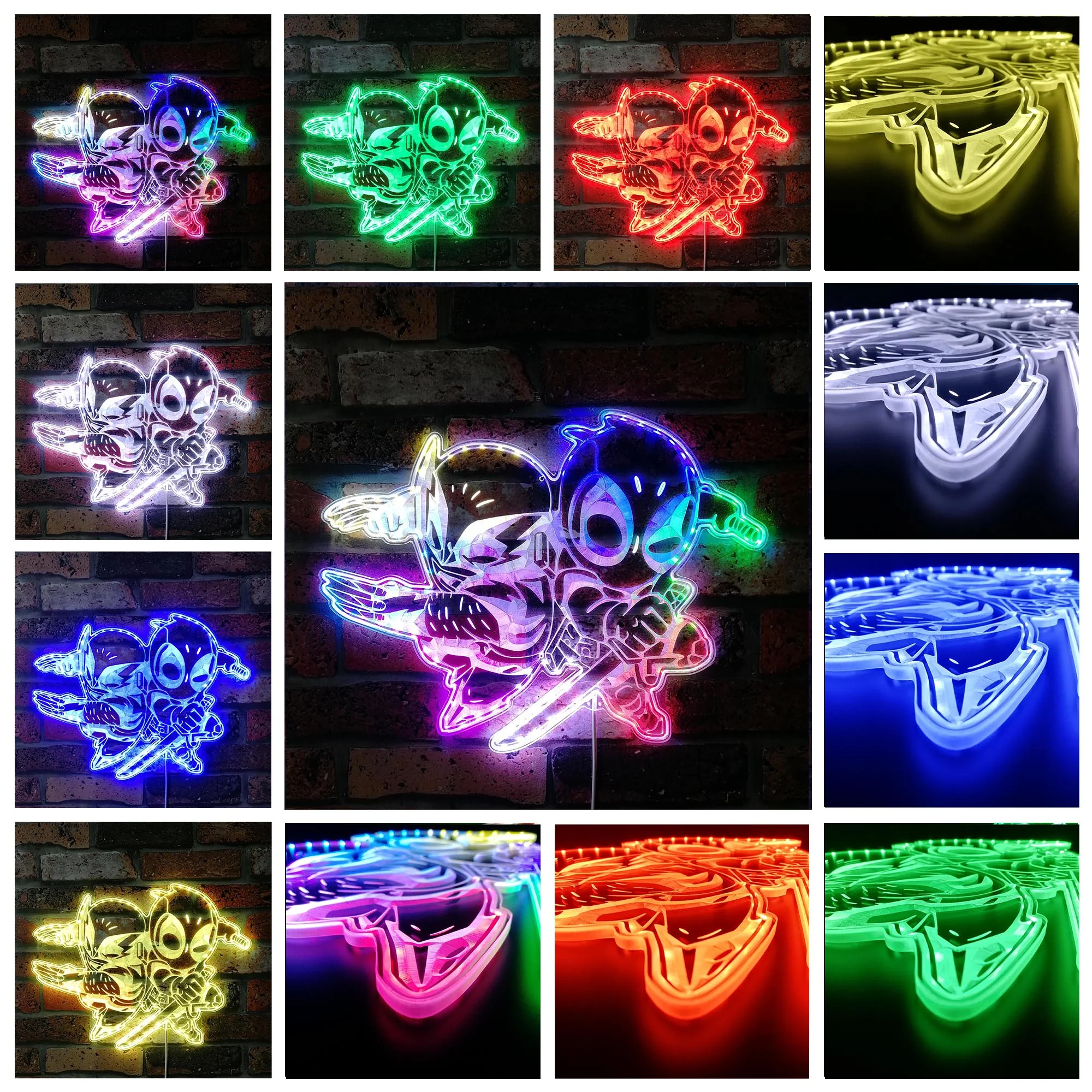 Deadpool & Wolverine Neon LED Sign with Dynamic RGB Colors - Image 2