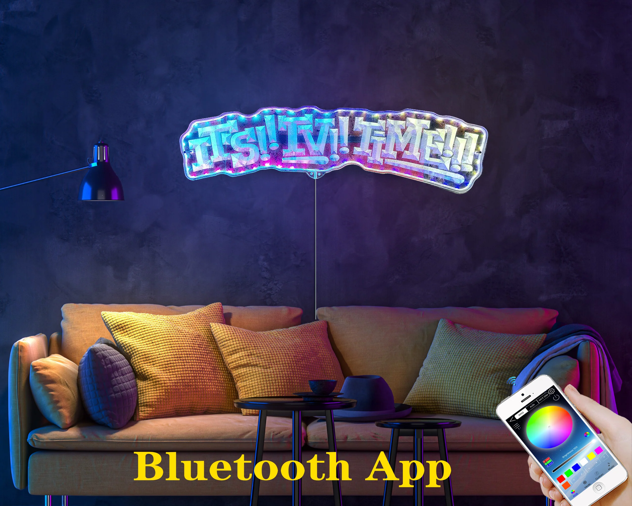 Deltarune Tenna It's TV Time Neon LED Sign with Dynamic RGB Colors - Image 7