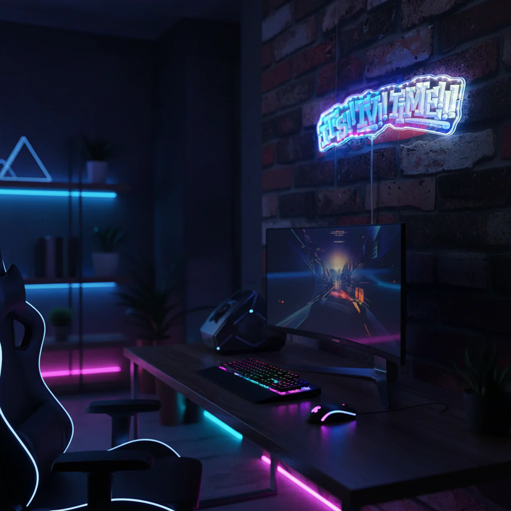 Deltarune Tenna It's TV Time Neon LED Sign with Dynamic RGB Colors - Image 8