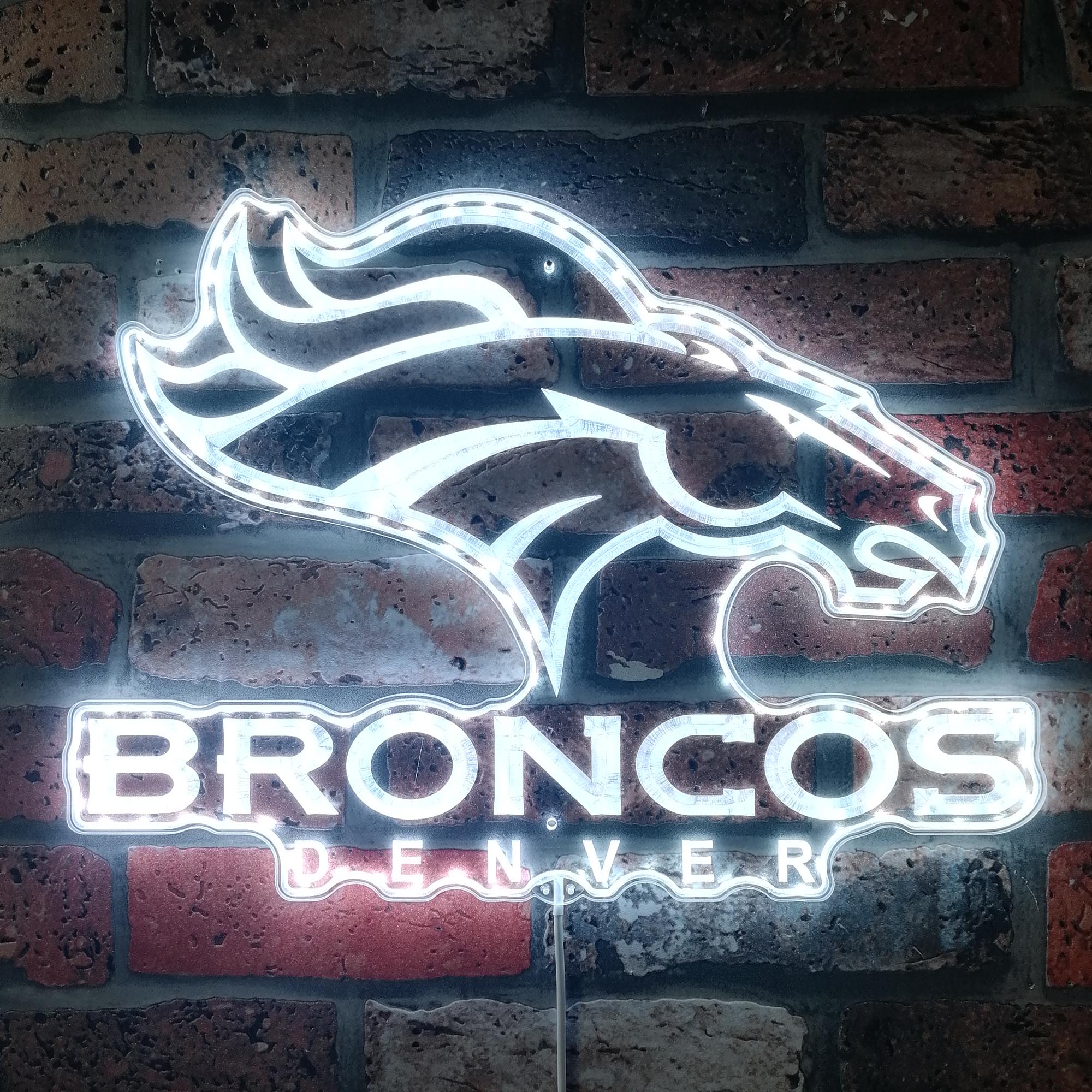Denver Broncos Neon LED Sign with Dynamic RGB Colors - Image 5