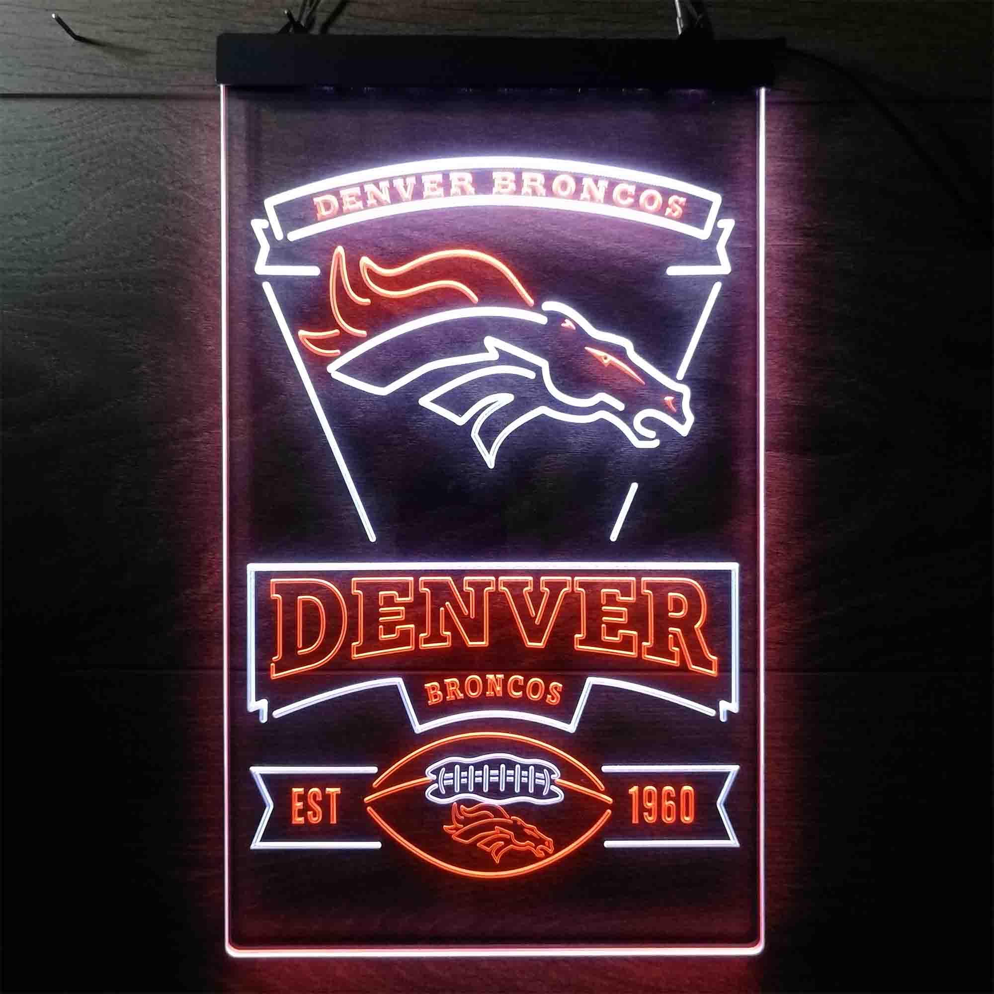 Denver Broncos Est. 1960 Neon-Like LED Sign