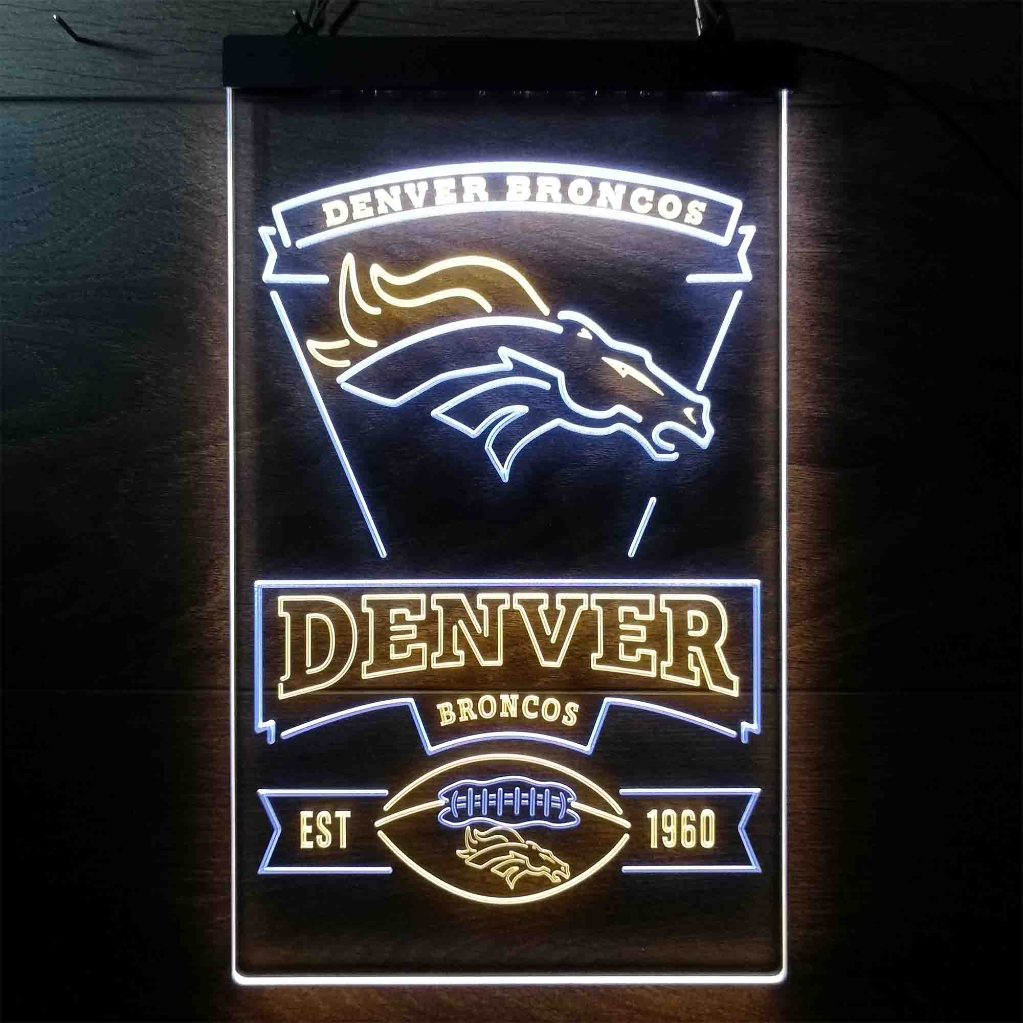 Denver Broncos Est. 1960 Neon-Like LED Sign - Image 2