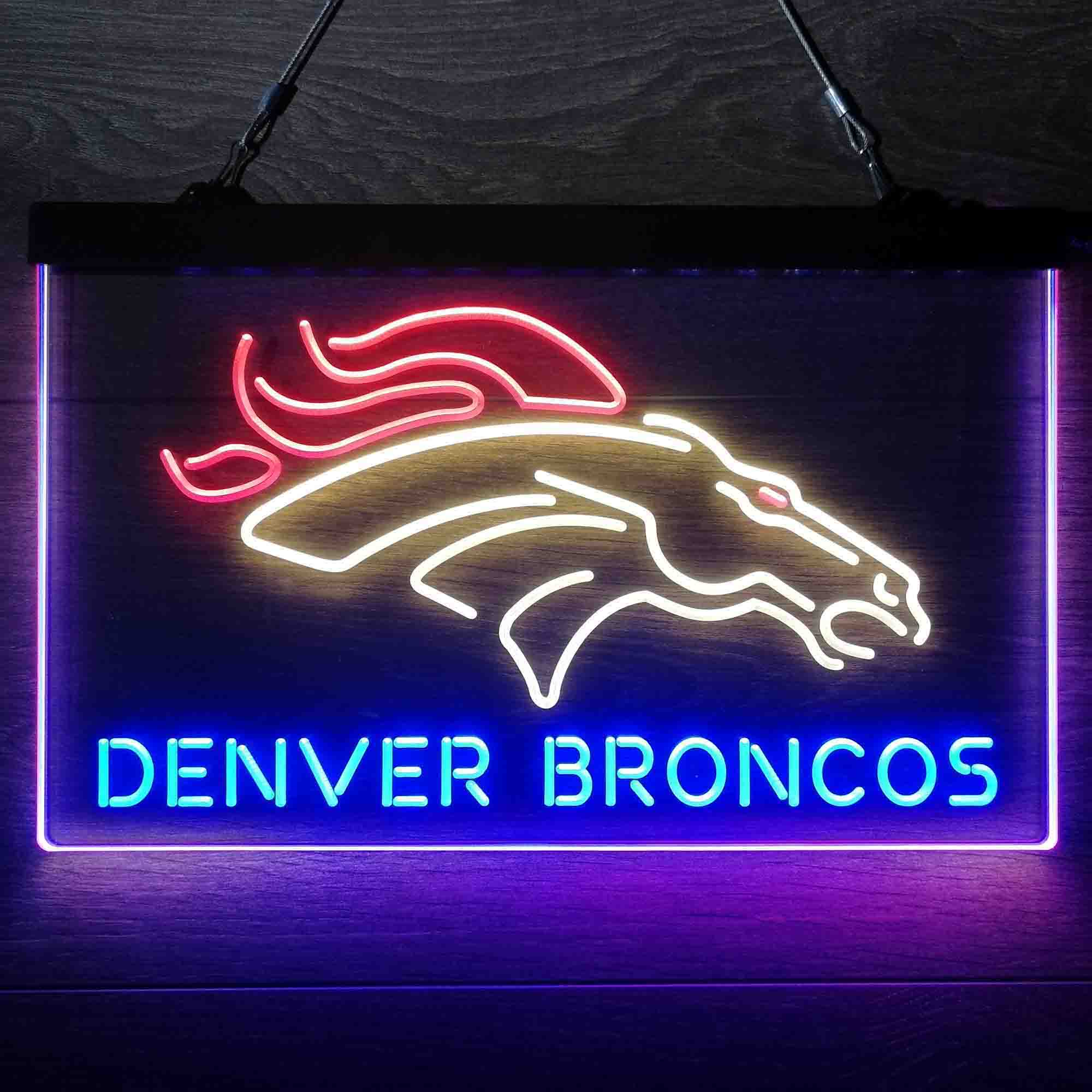 Denver Broncos Sports Bar Neon 3-Colors LED Sign - Image 10
