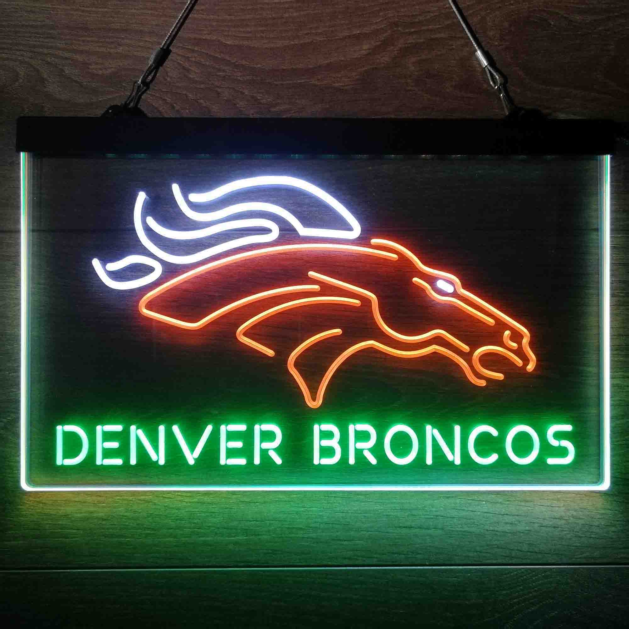 Denver Broncos Sports Bar Neon 3-Colors LED Sign - Image 12