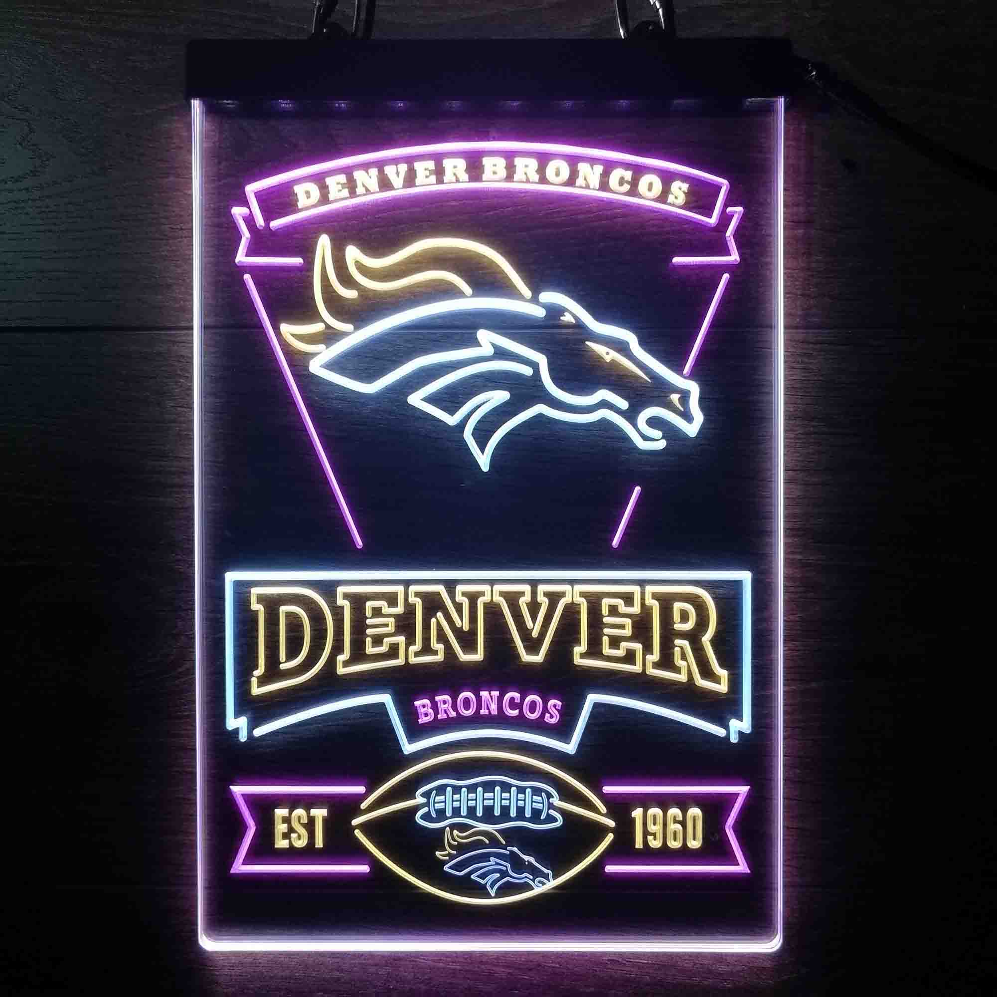 Denver Broncos Neon LED Sign 3 Colors - Premium Edition - Image 8