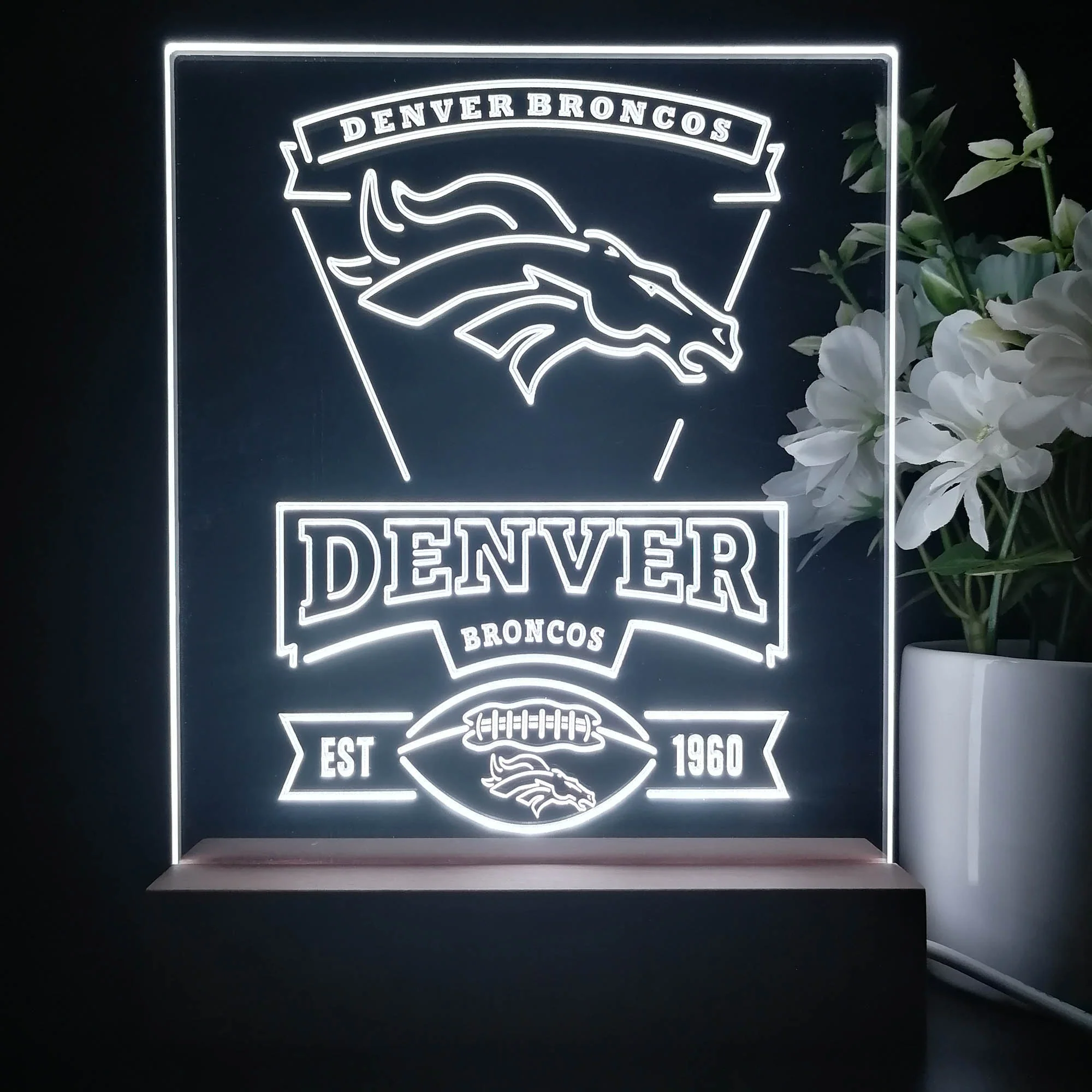 Denver Broncos Souvenir Neon Sign Pub Bar Lamp - Image 3