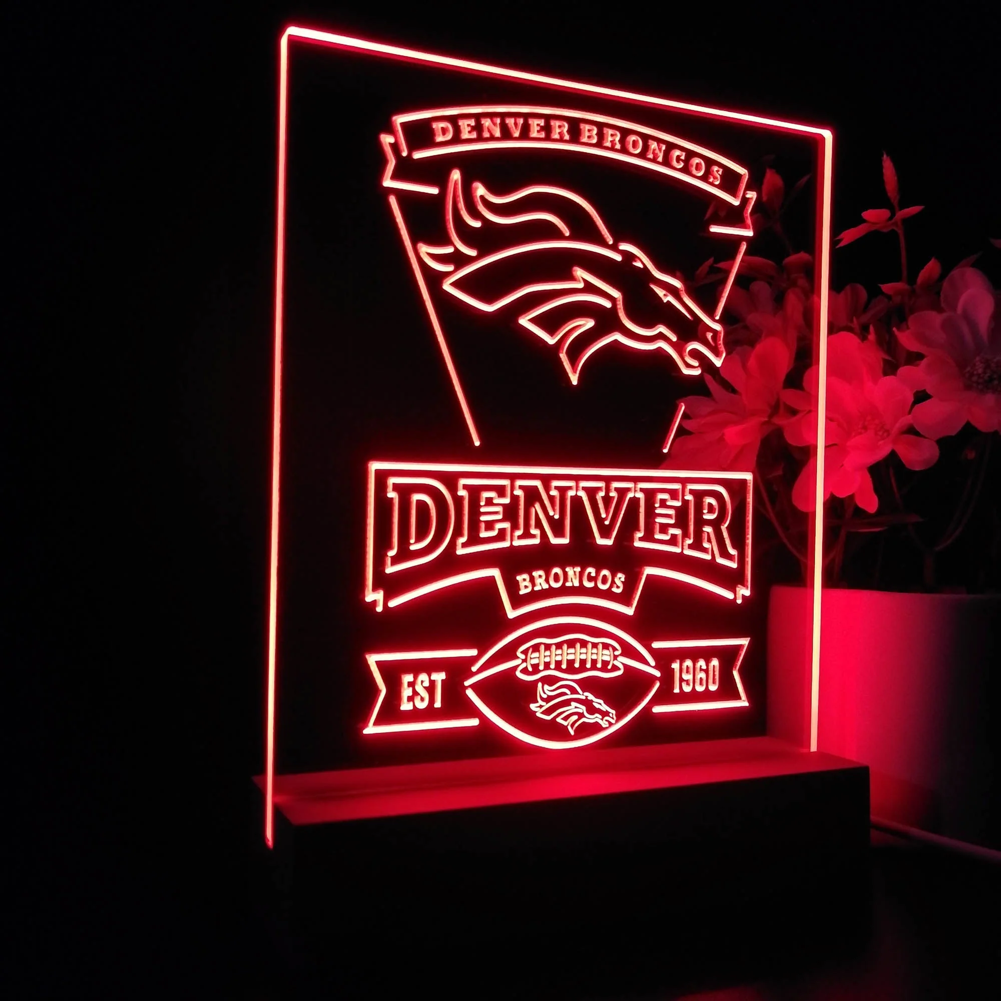 Denver Broncos Souvenir Neon Sign Pub Bar Lamp - Image 5
