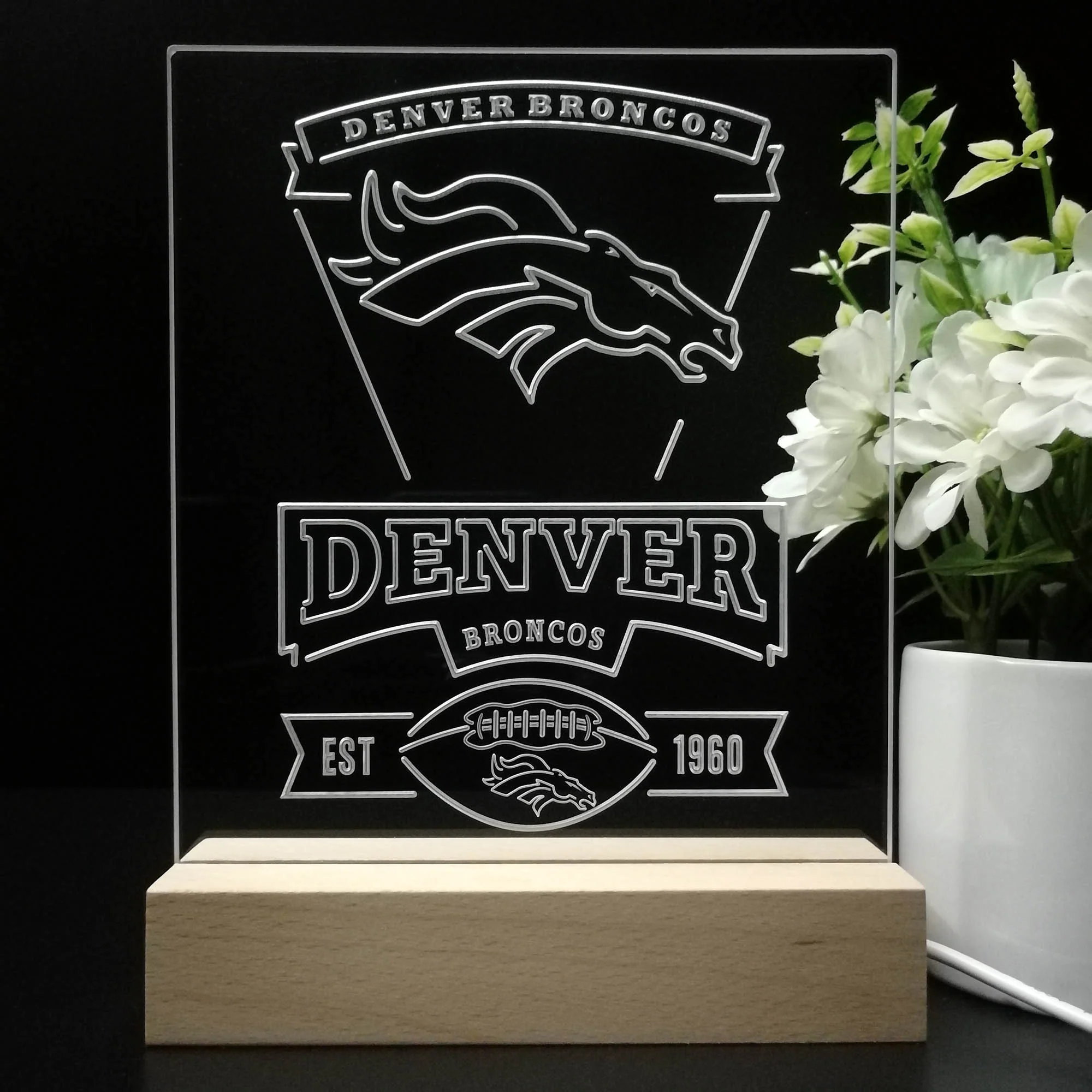 Denver Broncos Souvenir Neon Sign Pub Bar Lamp - Image 8