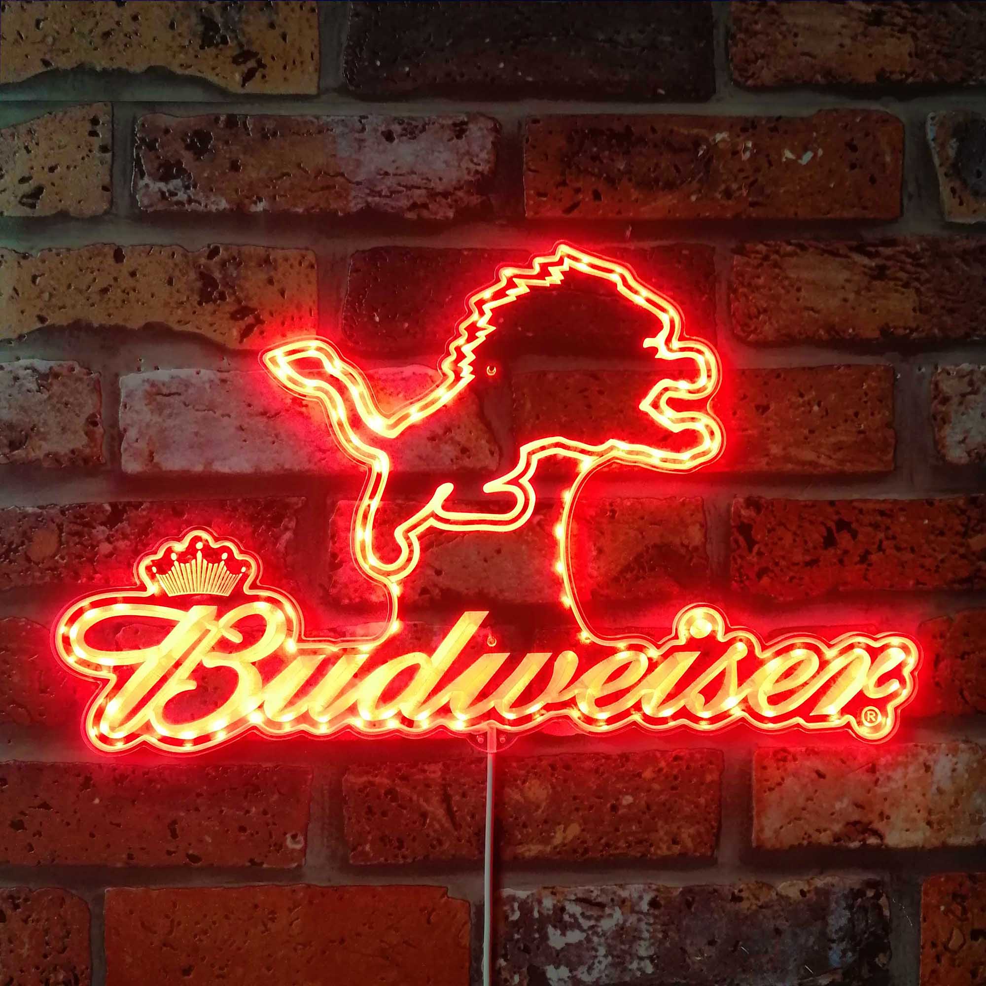 Detroit Lions Budweiser Neon LED Sign with Dynamic RGB Colors - Image 4