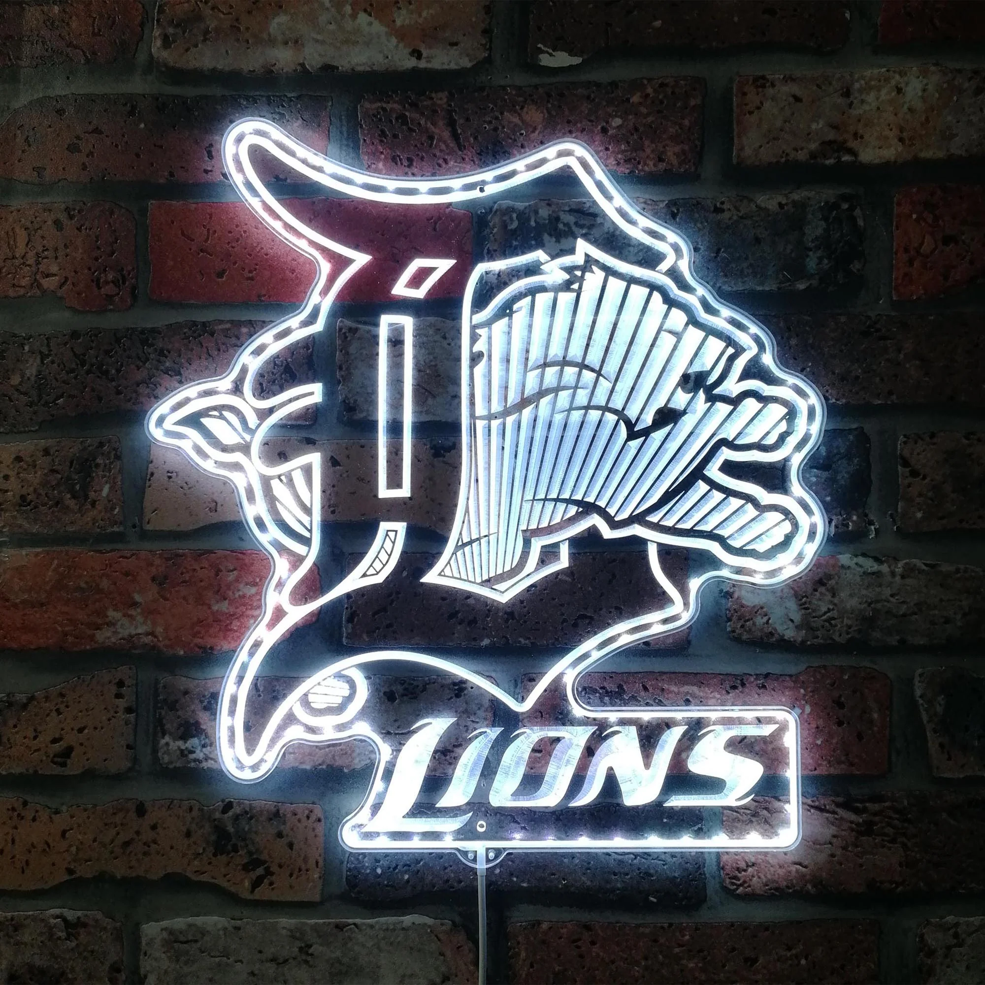Detroit Lions Neon LED Sign with Dynamic RGB Colors - Image 5