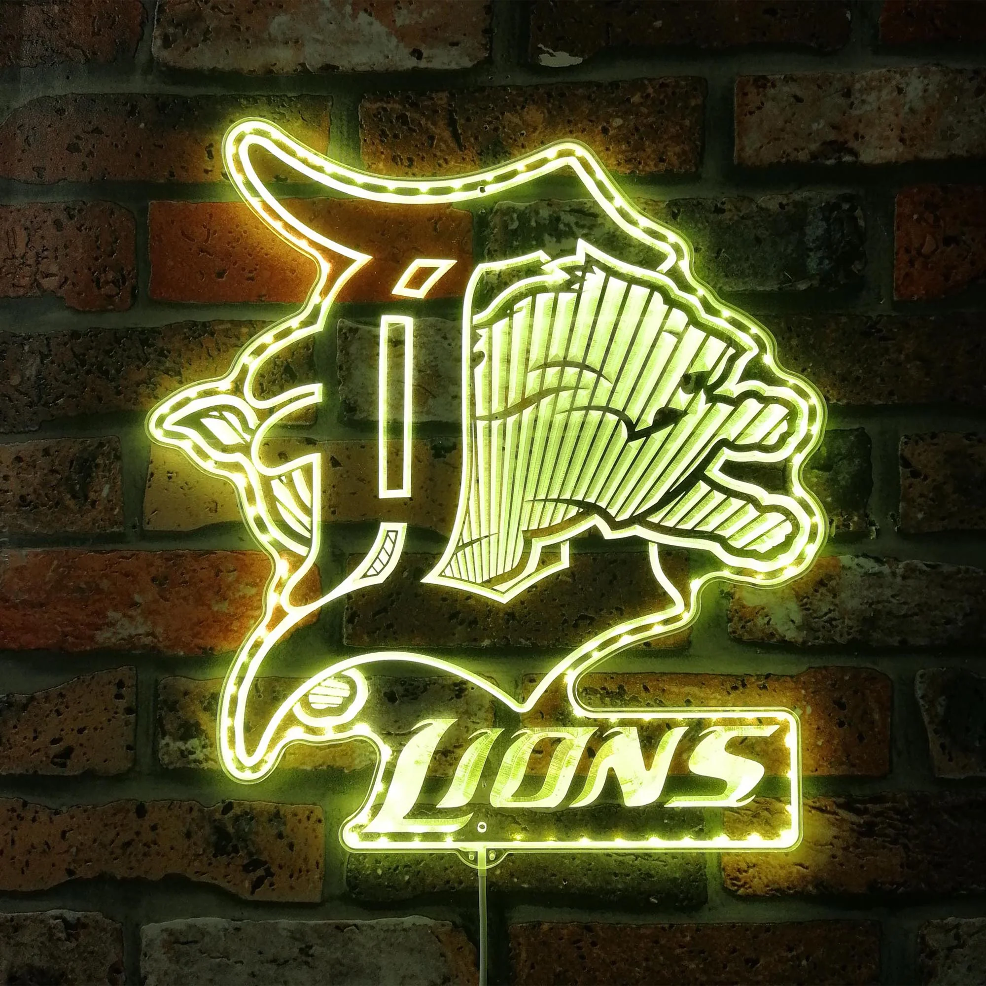 Detroit Lions Neon LED Sign with Dynamic RGB Colors - Image 7