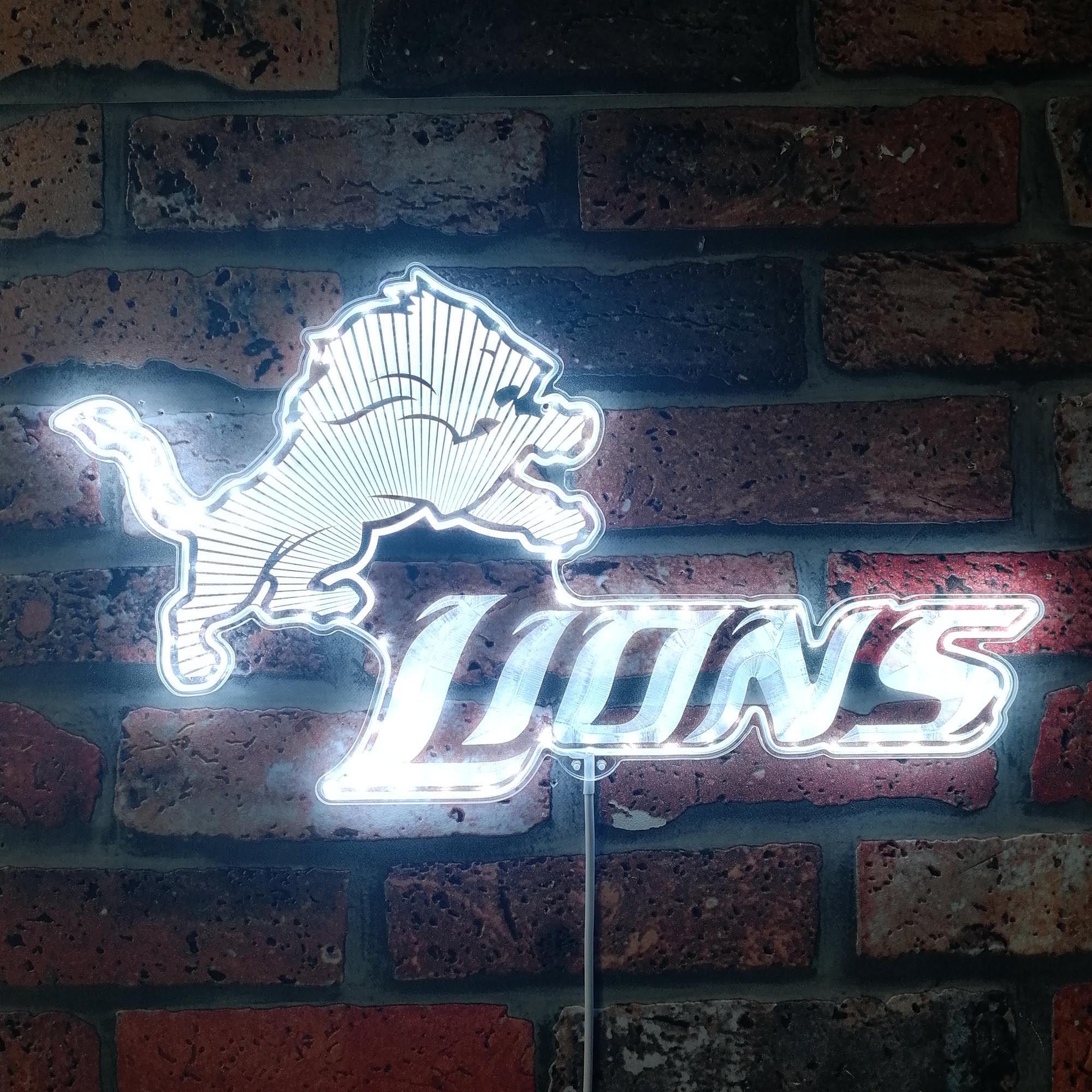 Detroit Lions Neon LED Sign with Dynamic RGB Colors - Image 6