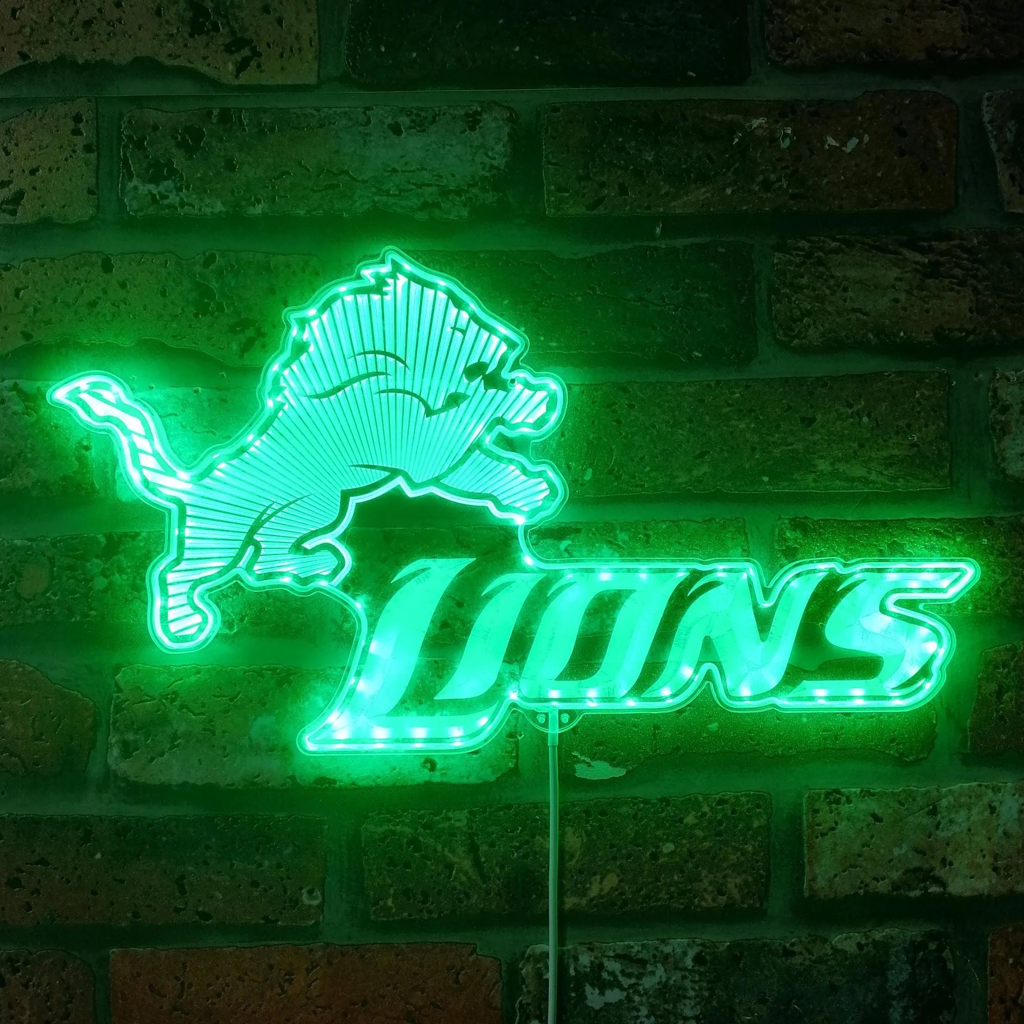 Detroit Lions Neon LED Sign with Dynamic RGB Colors - Image 7