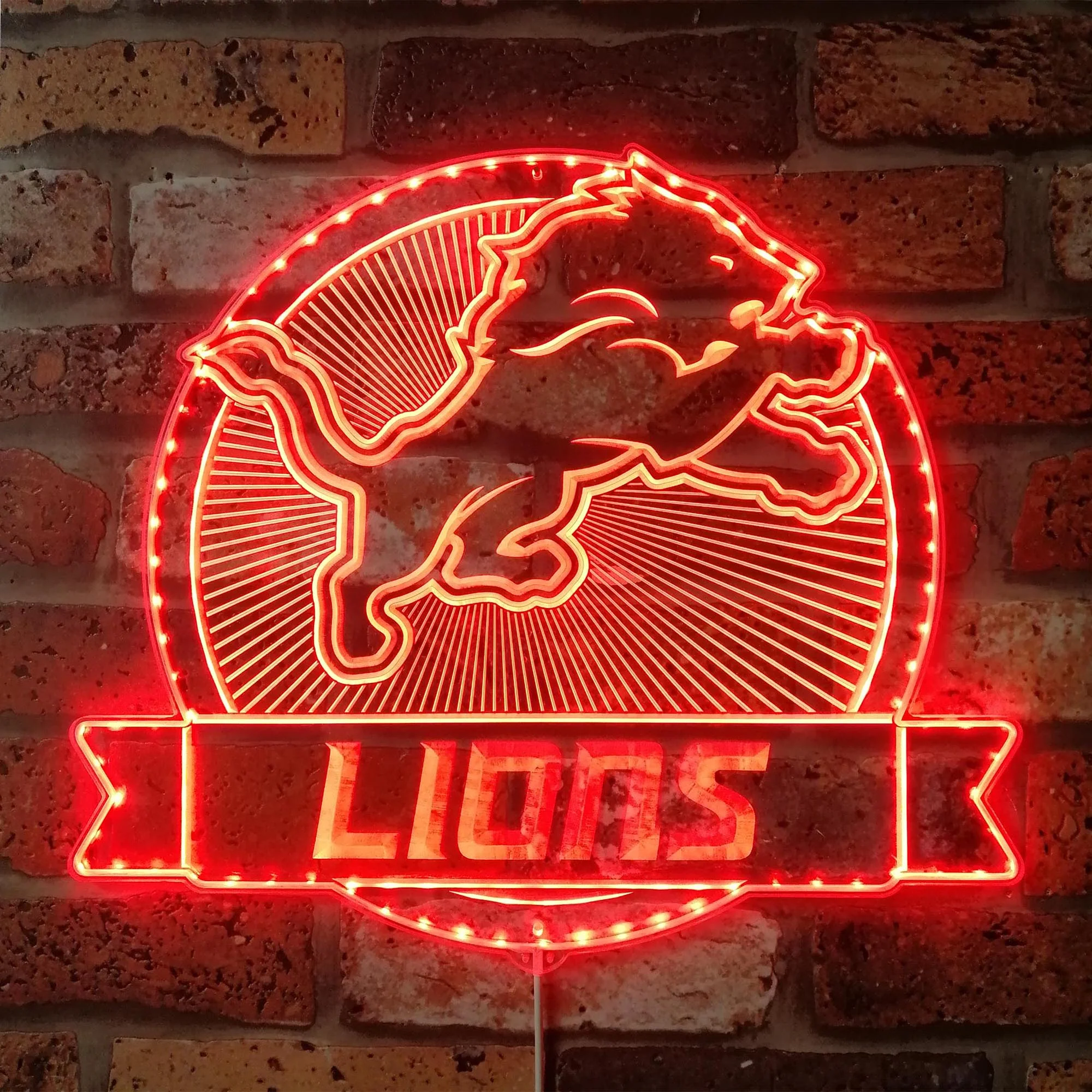 Detroit Lions Neon LED Sign with Dynamic RGB Colors - Image 3