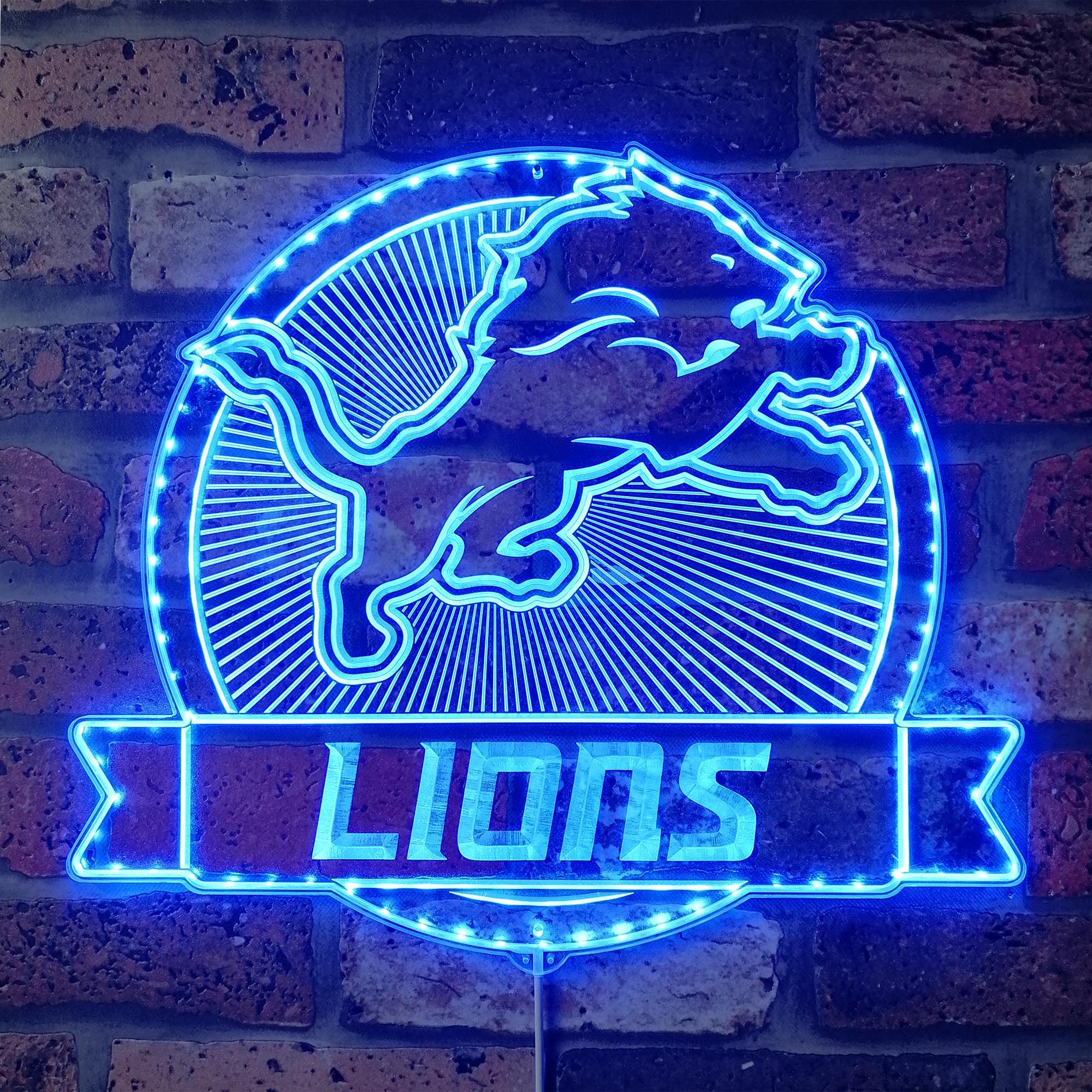 Detroit Lions Neon LED Sign with Dynamic RGB Colors - Image 4