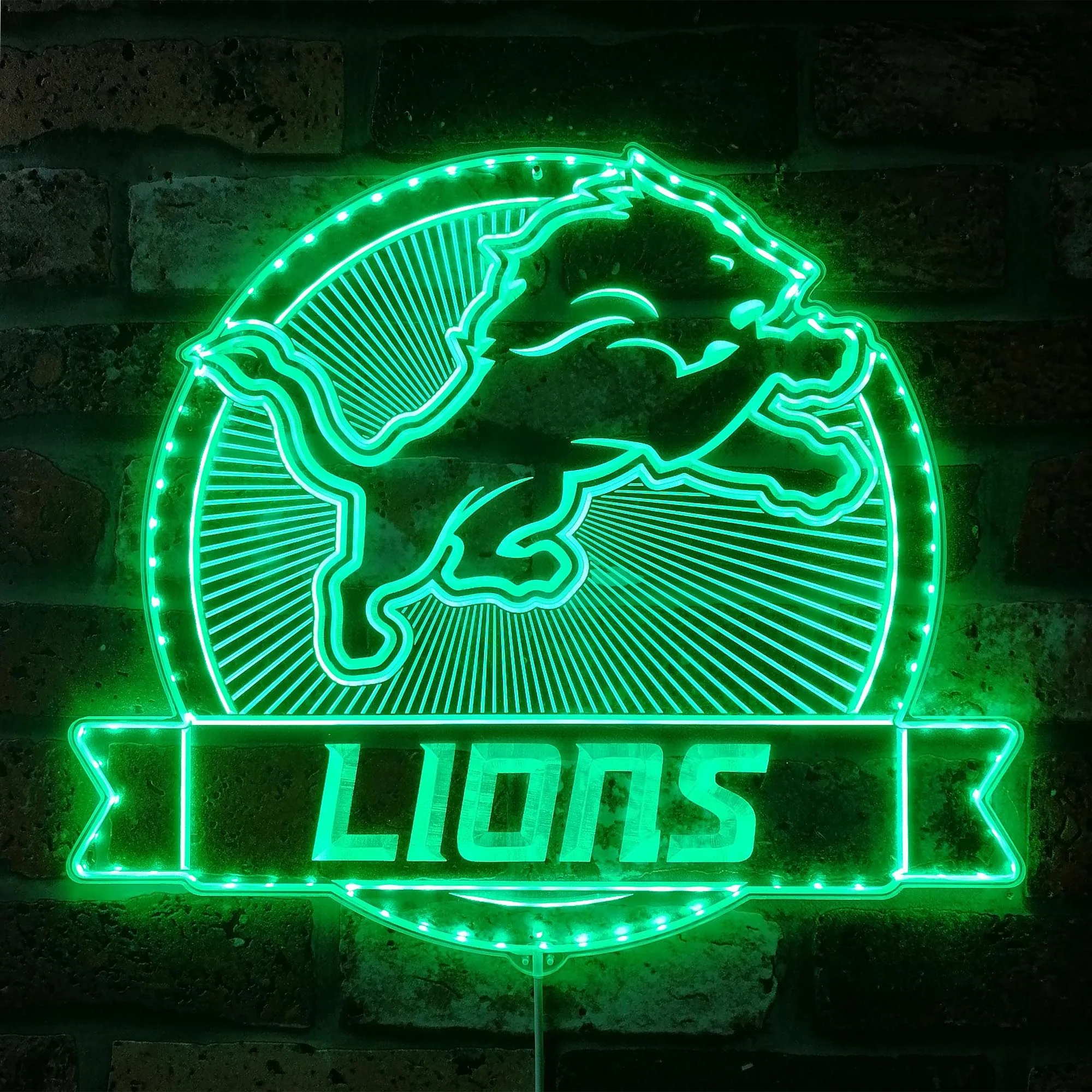 Detroit Lions Neon LED Sign with Dynamic RGB Colors - Image 6