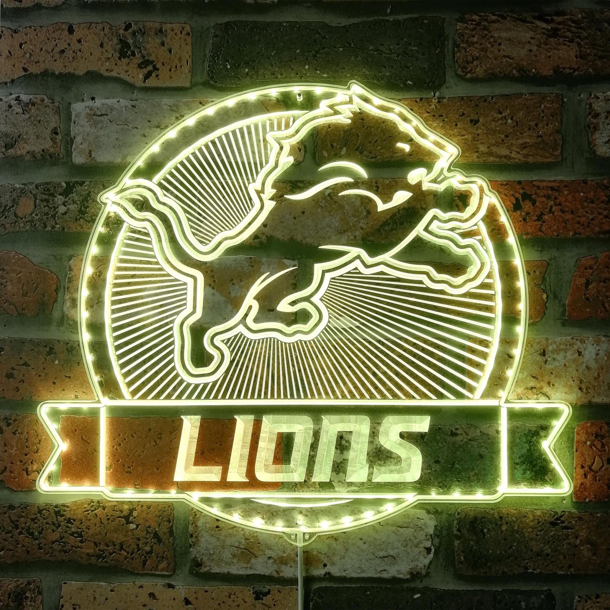 Detroit Lions Neon LED Sign with Dynamic RGB Colors - Image 7