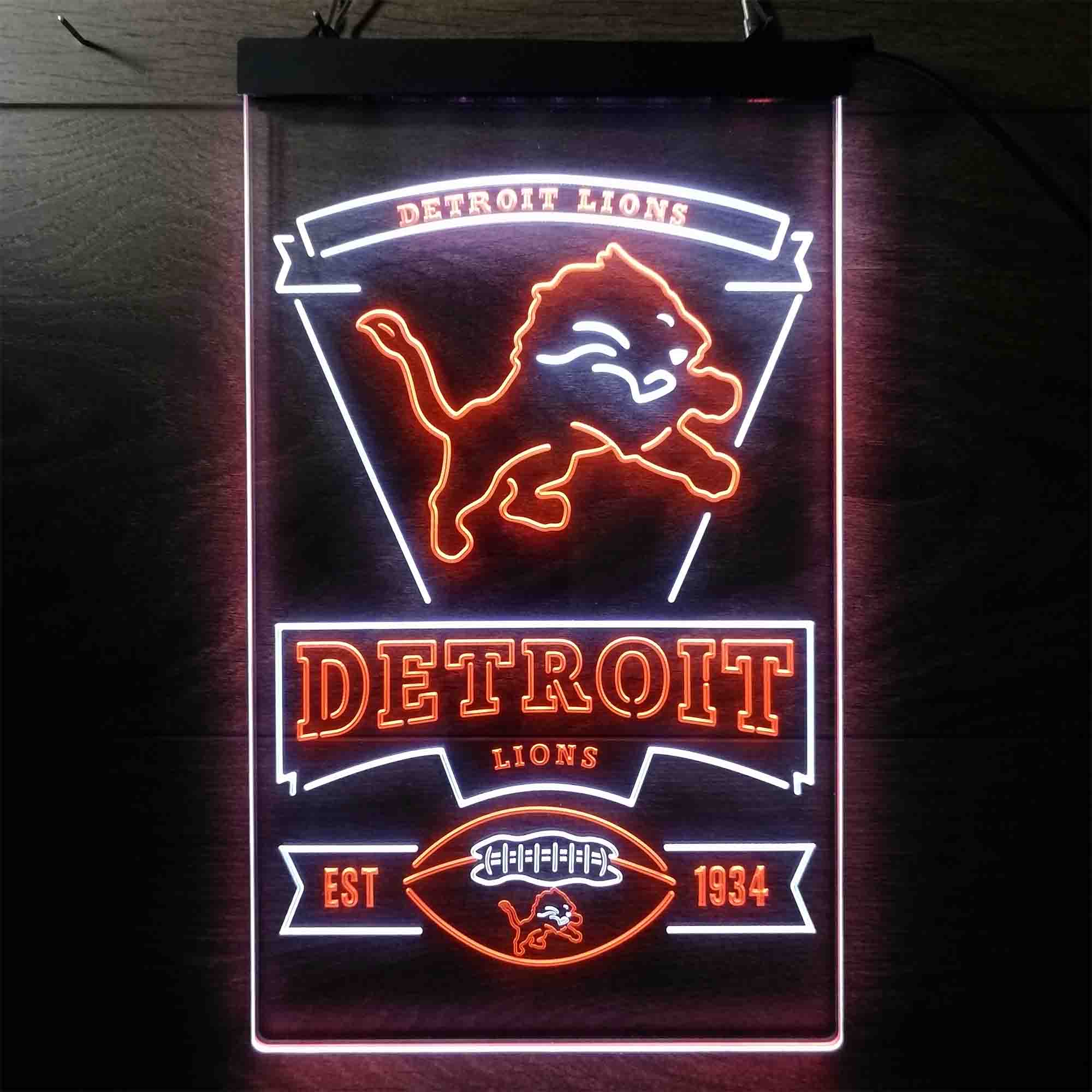 Detroit Lions Est. 1934 Neon-Like LED Sign - Image 3