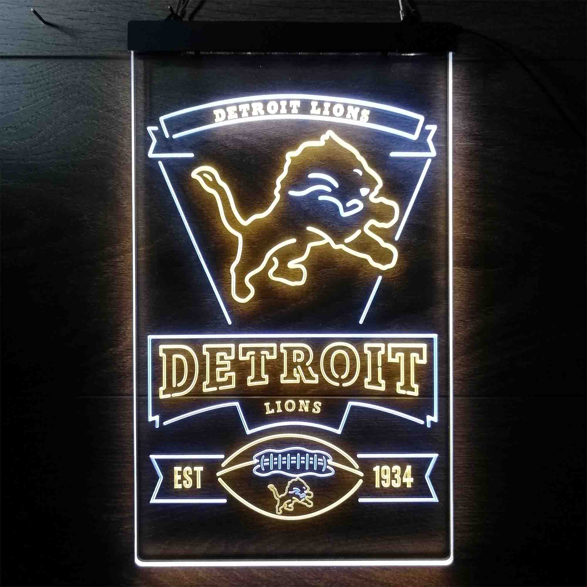 Detroit Lions Est. 1934 Neon-Like LED Sign - Image 4