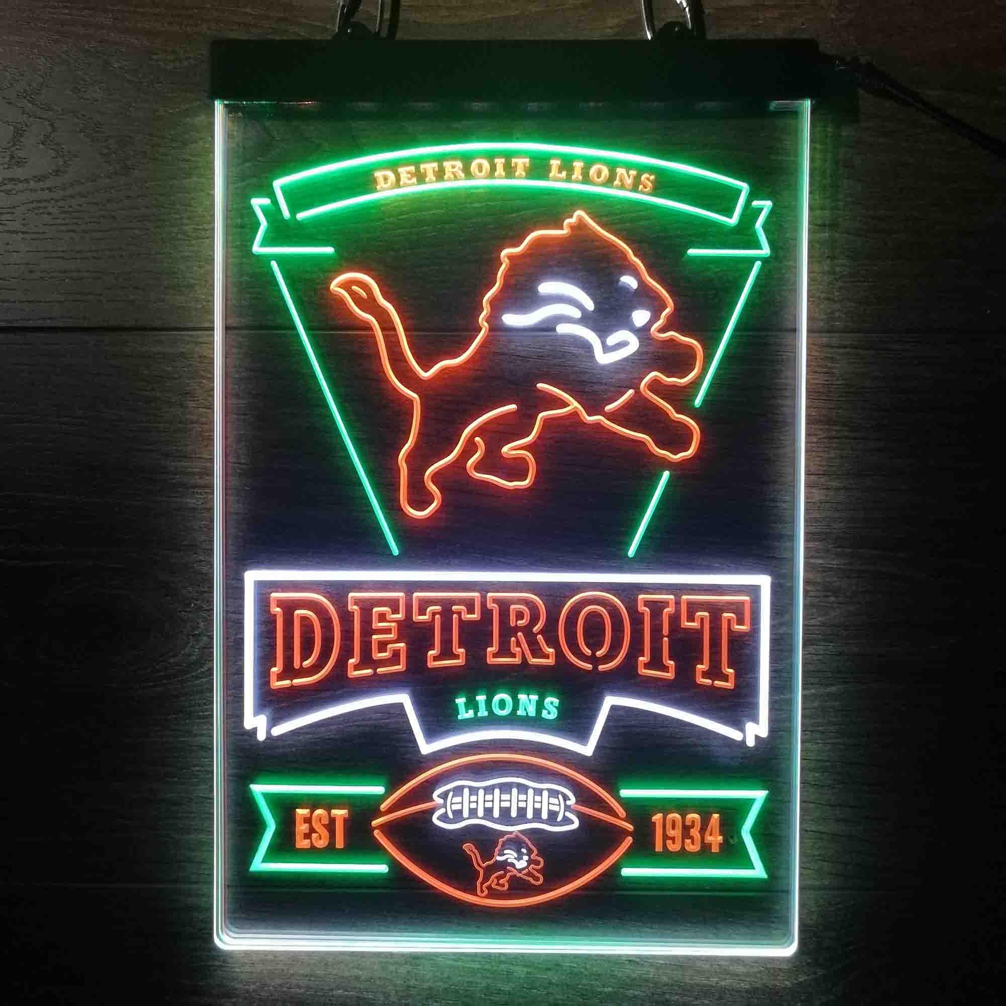 Detroit Lions Neon LED Sign 3 Colors - Image 2