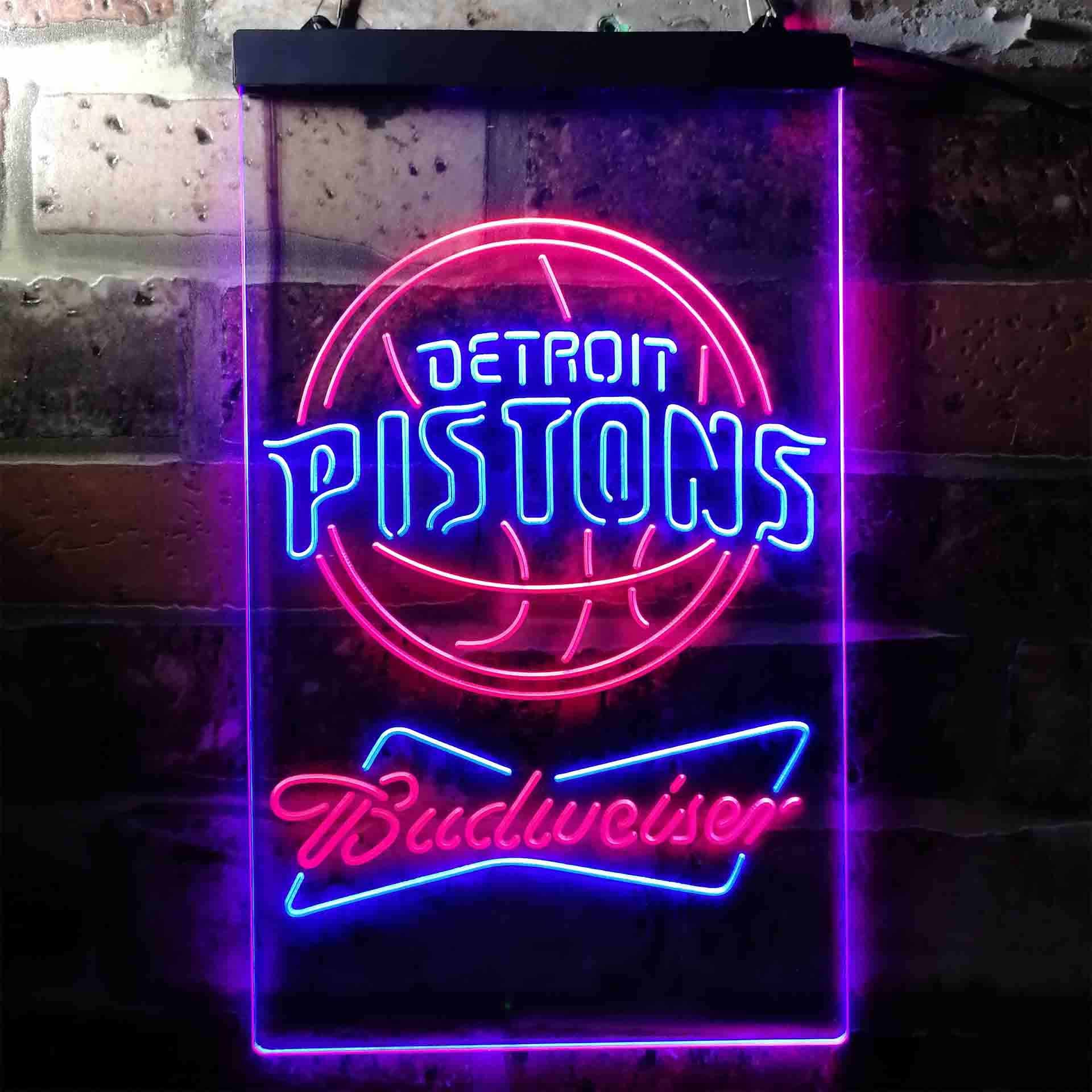 Detroit Pistons Budweiser Neon-Like LED Sign - Image 2