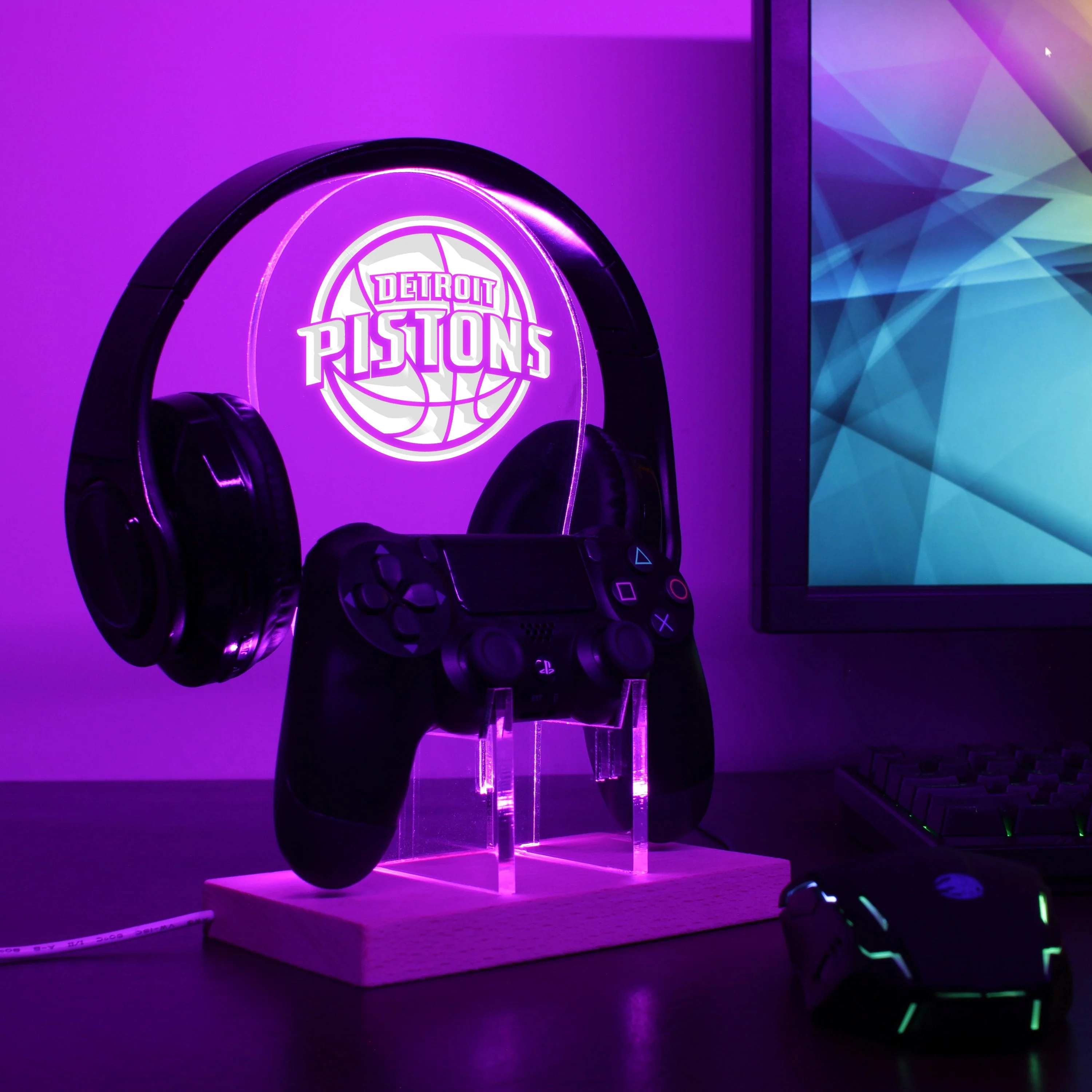 Detroit Pistons LED Gaming Headset Controller Stand - Image 4