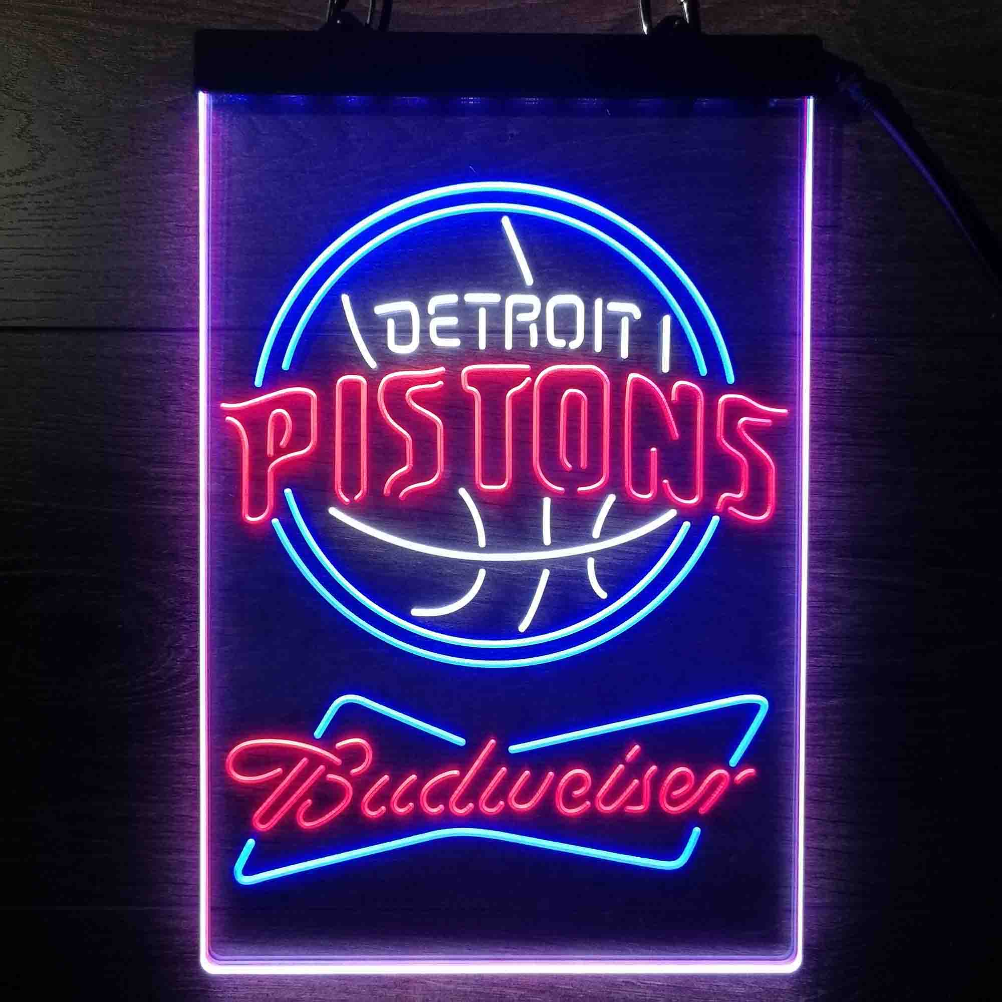Detroit Pistons Nba Budweiser Neon LED Sign 3 Colors - Image 3