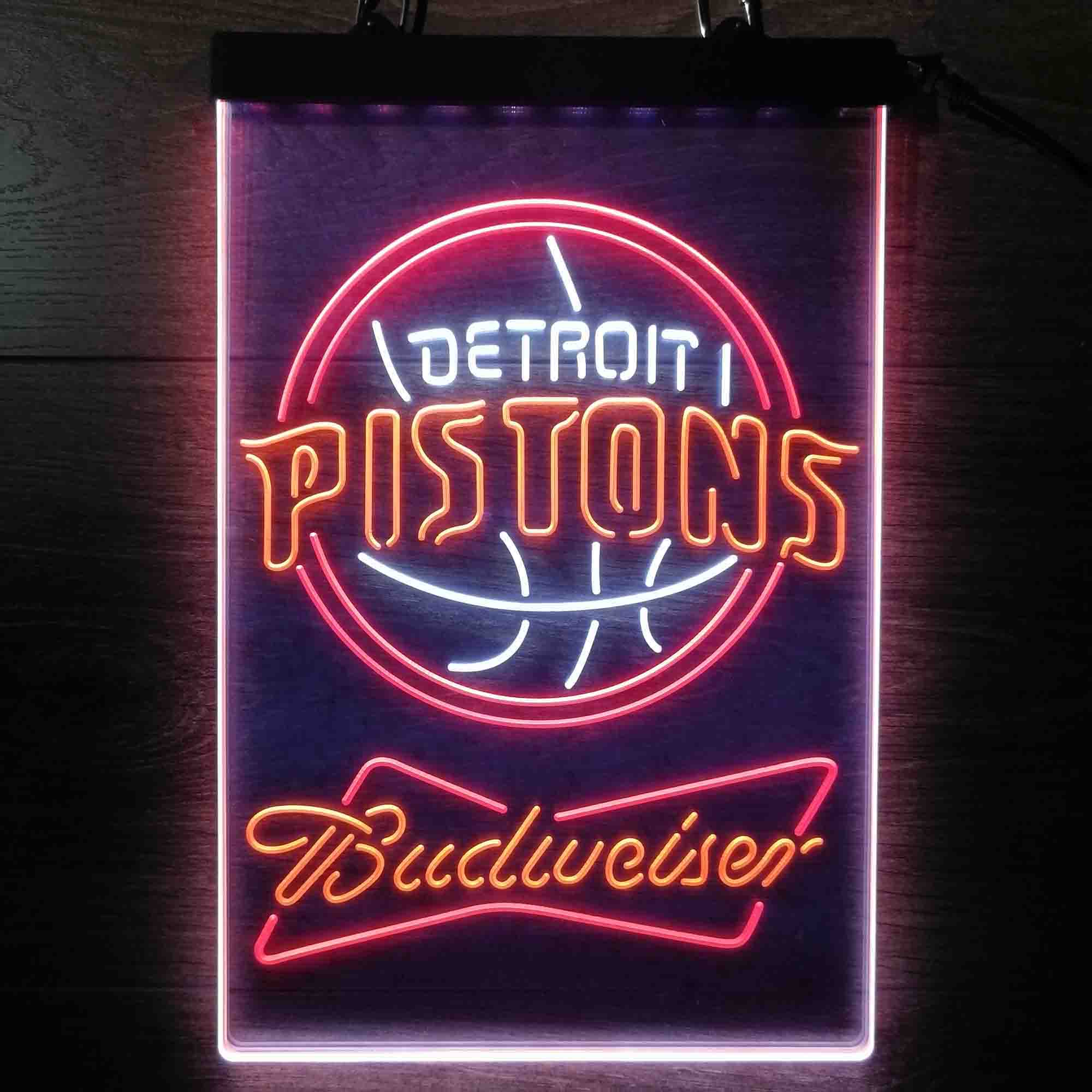 Detroit Pistons Nba Budweiser Neon LED Sign 3 Colors - Image 4