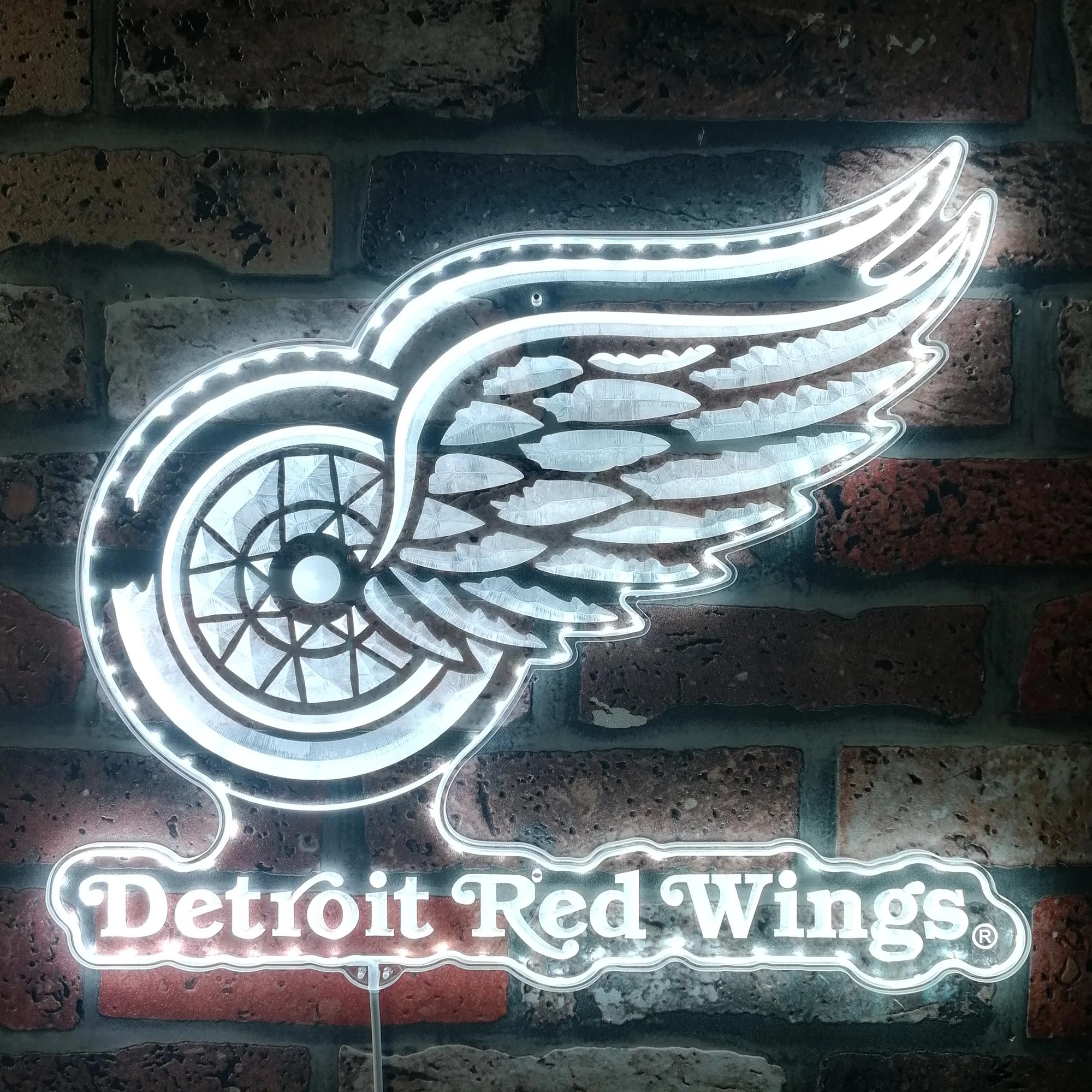 Detroit Red Wings Neon LED Sign with Dynamic RGB Colors - Image 5