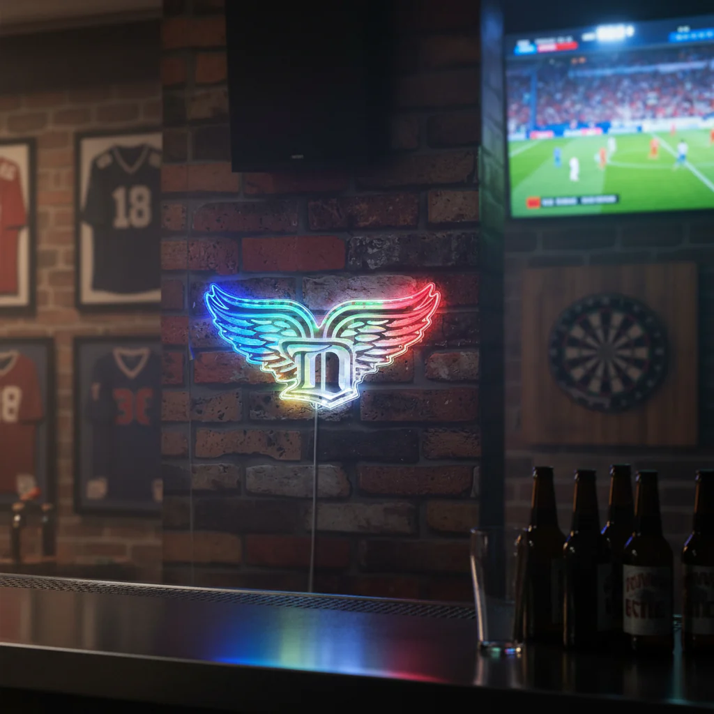 Detroit Red Wings Neon LED Sign with Dynamic RGB Colors - Image 8