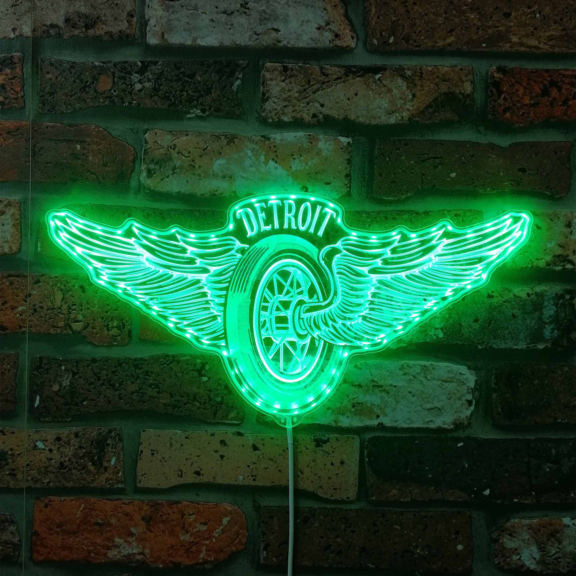 Detroit Red Wings Neon LED Sign with Dynamic RGB Colors - Image 6