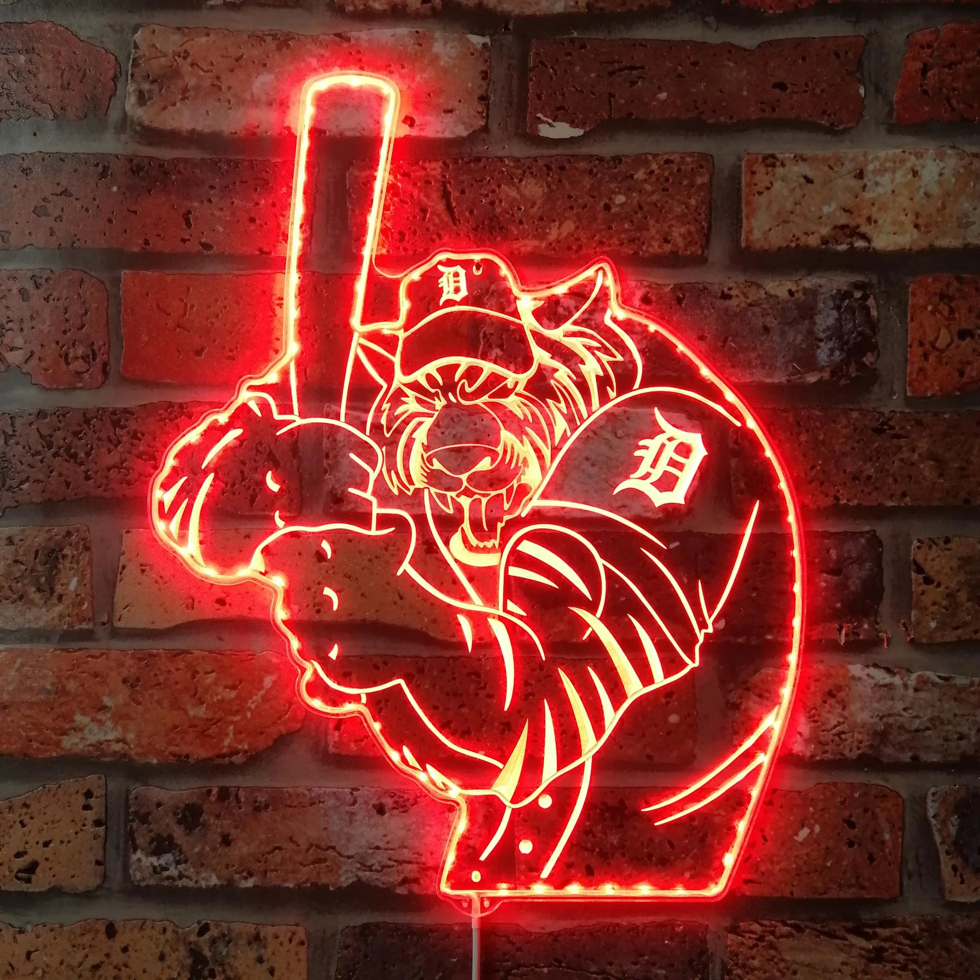 Detroit Tigers Baseball Neon LED Sign with Dynamic RGB Colors - Image 3