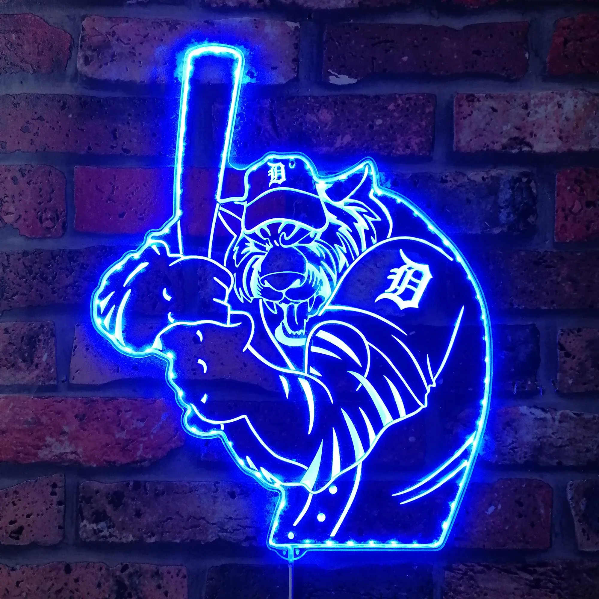 Detroit Tigers Baseball Neon LED Sign with Dynamic RGB Colors - Image 4