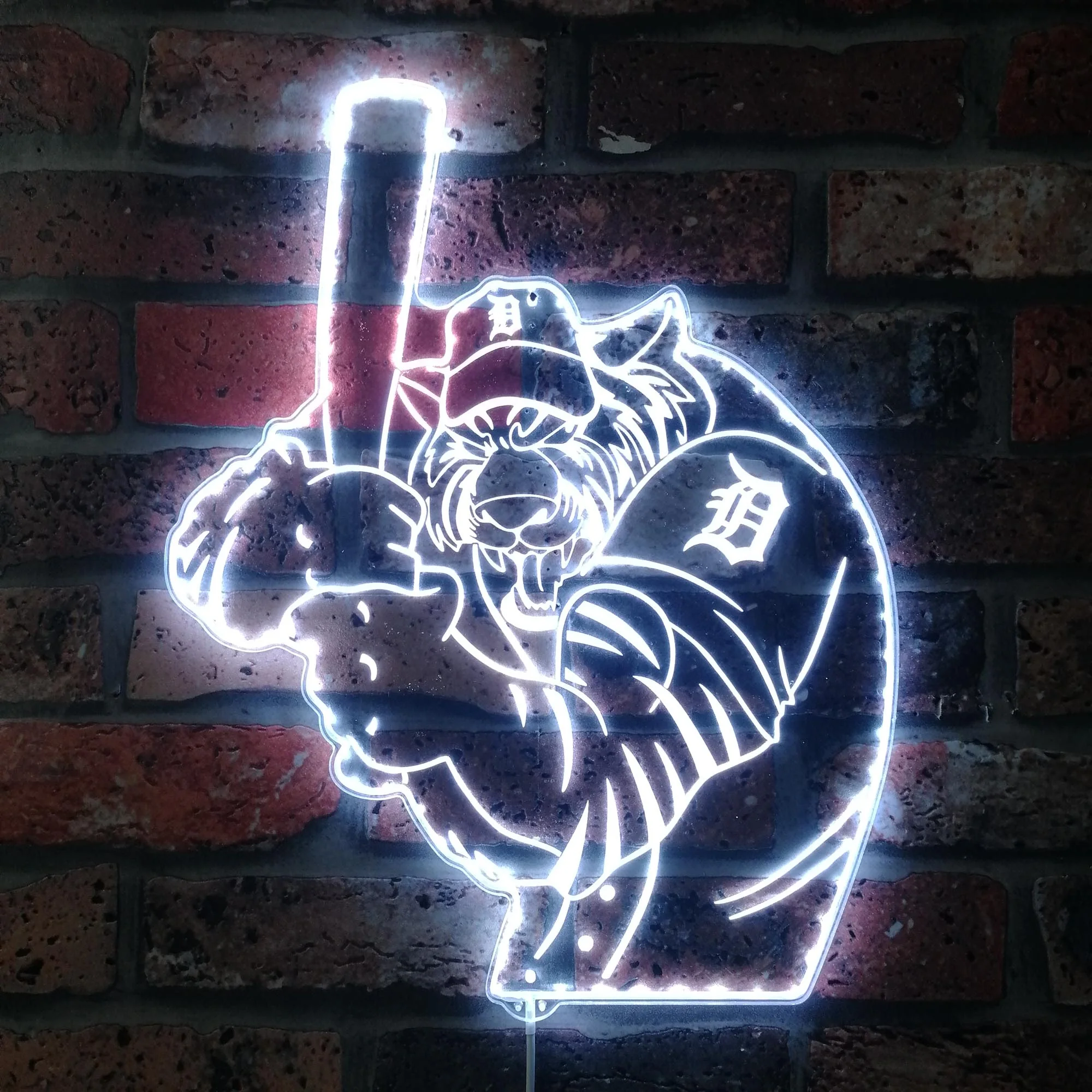 Detroit Tigers Baseball Neon LED Sign with Dynamic RGB Colors - Image 5