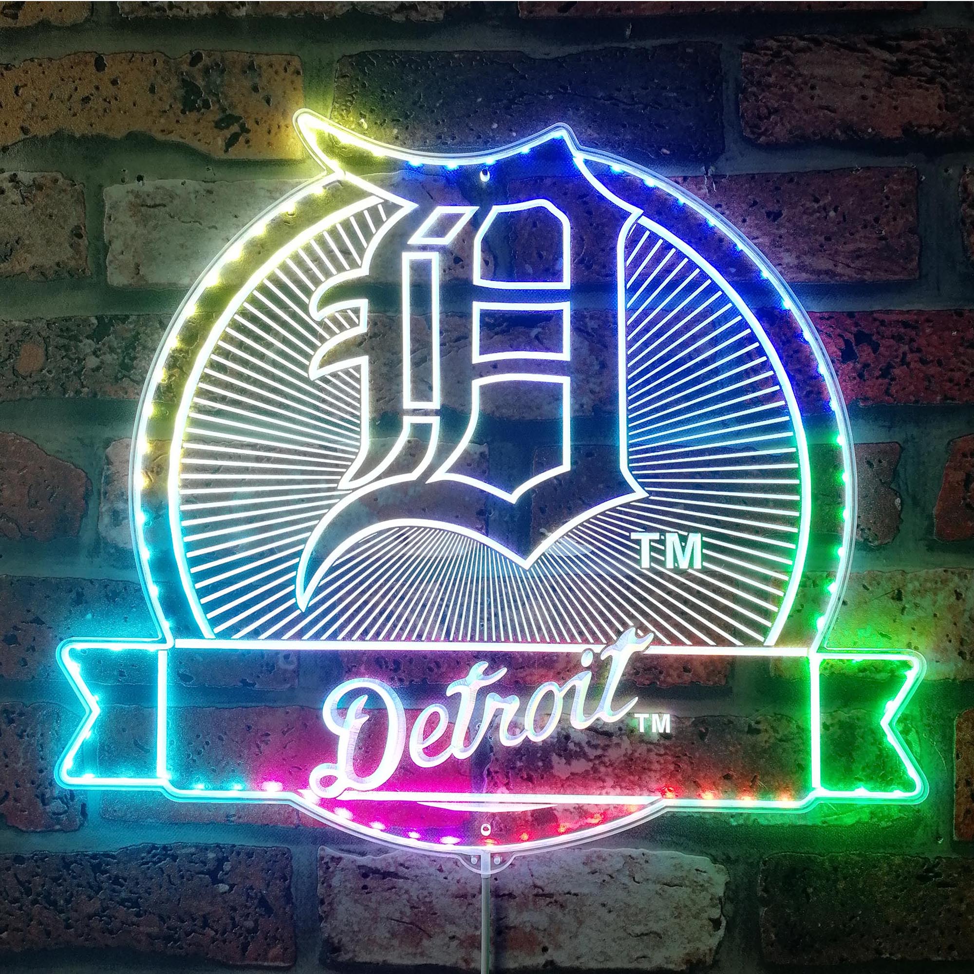 Detroit Tigers Neon LED Sign with Dynamic RGB Colors - Image 2
