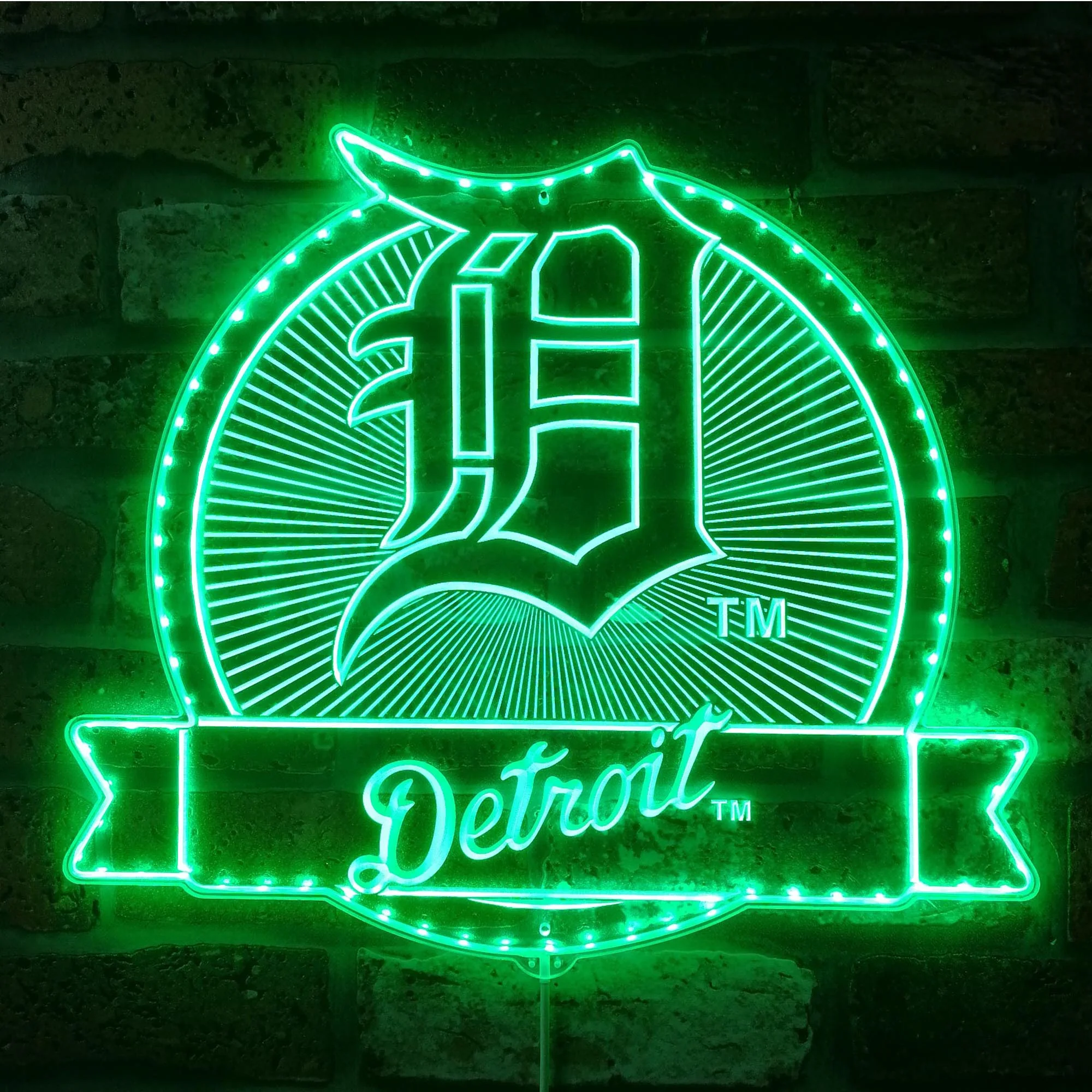 Detroit Tigers Neon LED Sign with Dynamic RGB Colors - Image 6