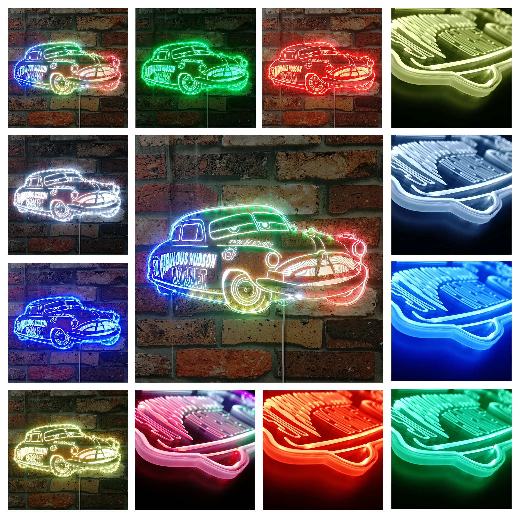 Doc Hudson Mcqueen Cartoon Neon LED Sign with Dynamic RGB Colors - Image 6