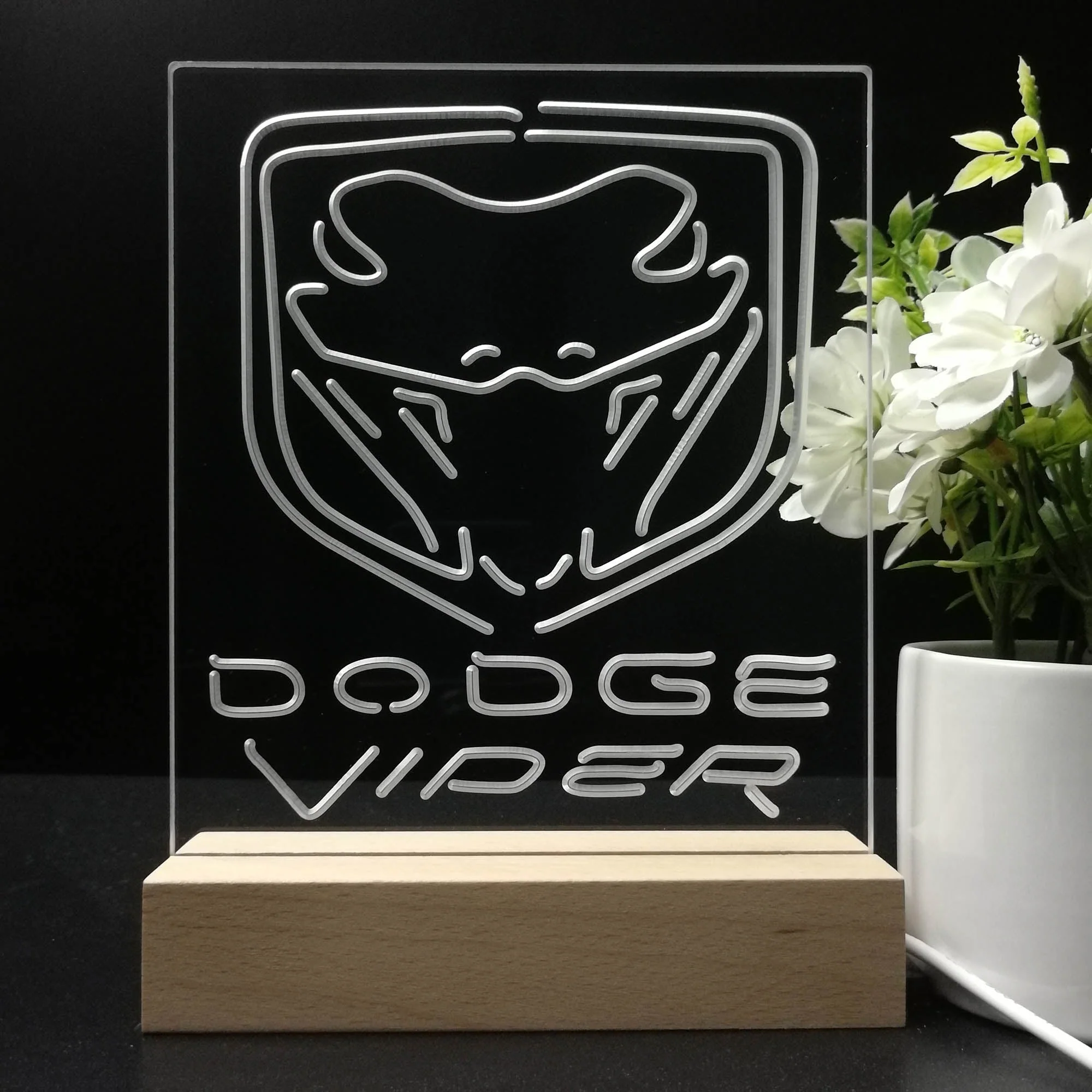 Dodge Viper Car 3D Illusion Night Light Desk Lamp - Image 8
