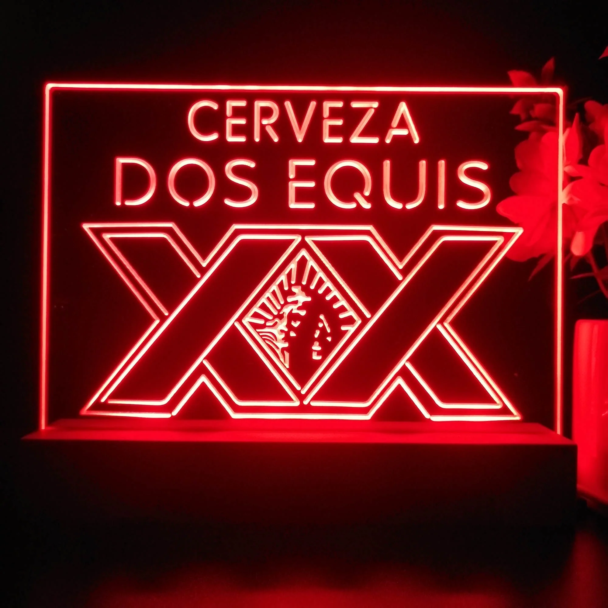 Dos Equis Bright Red XX Mexican Neon Sign Pub Bar Lamp - Image 3