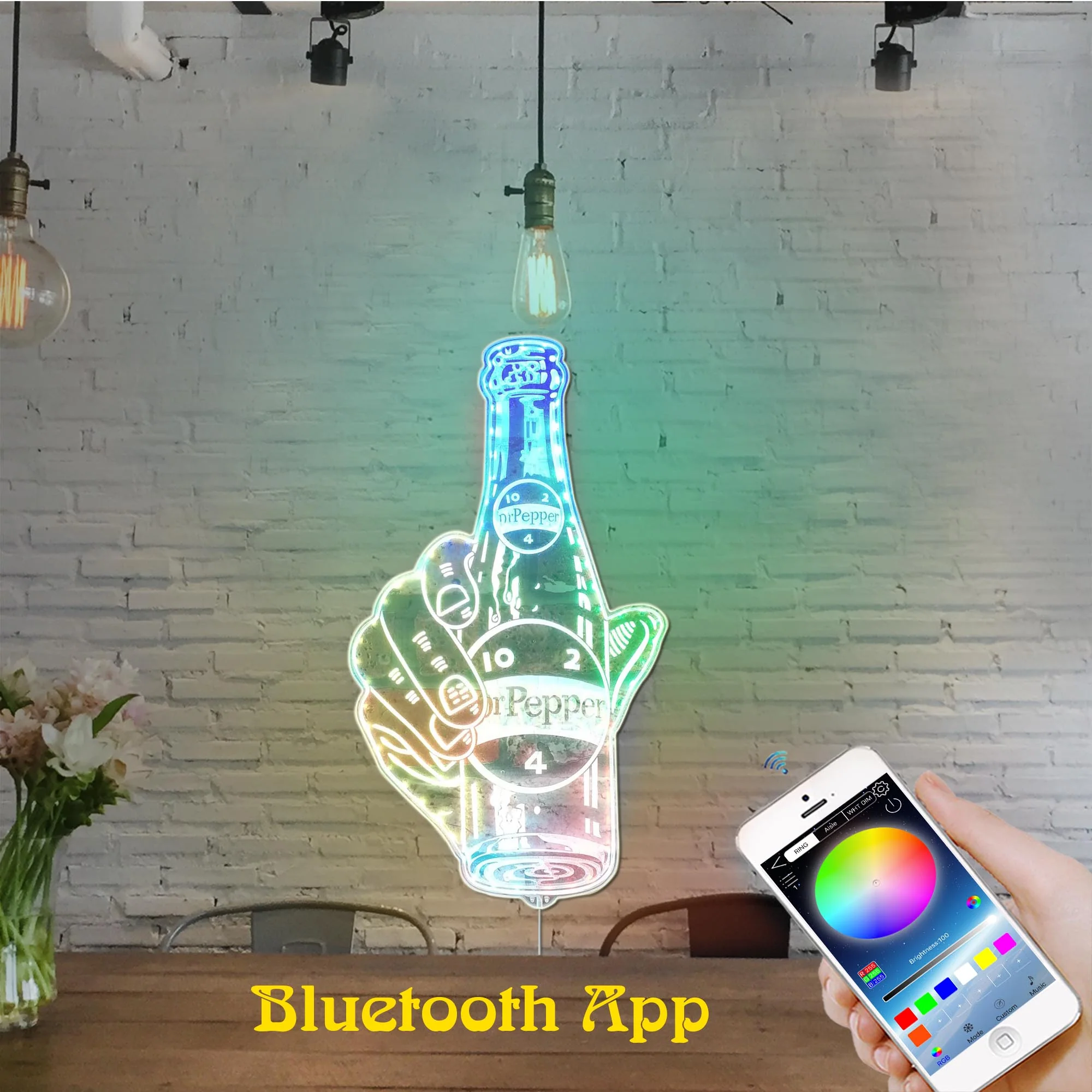 Dr Pepper Neon LED Sign with Dynamic RGB Colors - Image 7