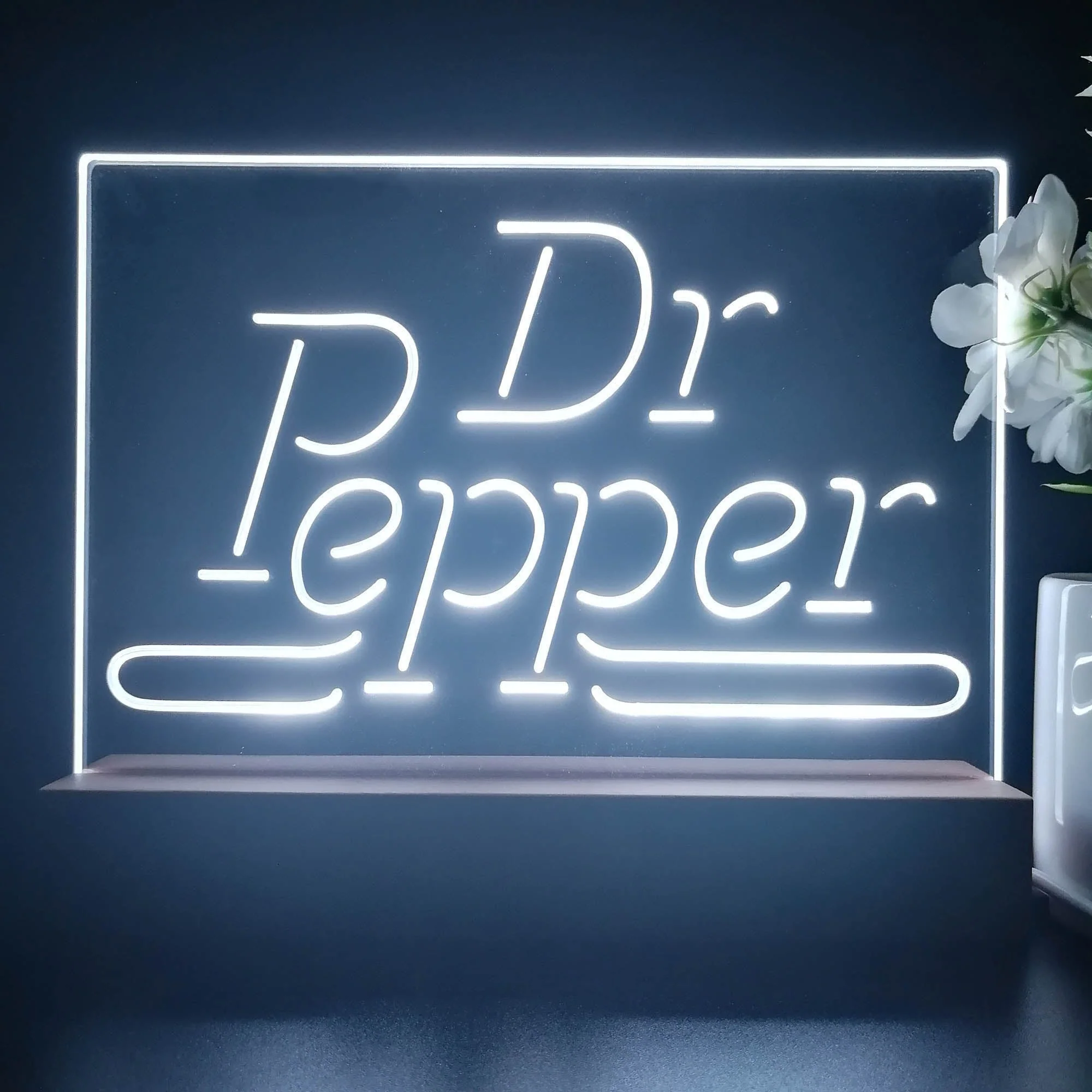 Dr Pepper Wordmark Logo Neon Sign Pub Bar Lamp - Image 3