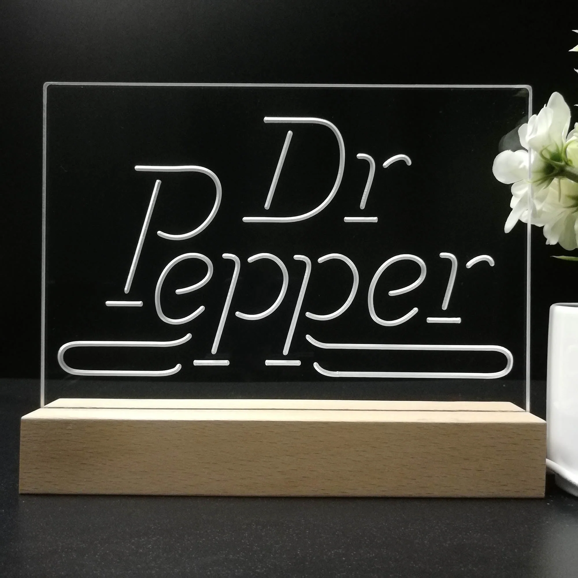 Dr Pepper Wordmark Logo Neon Sign Pub Bar Lamp - Image 8