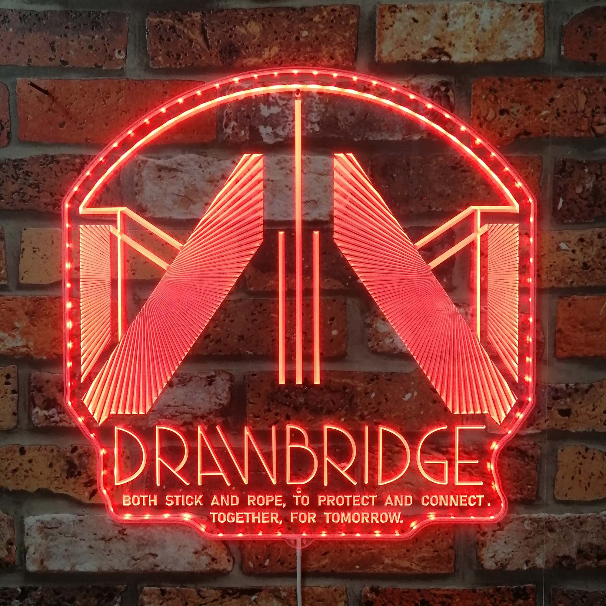 Drawbridge Neon LED Sign with Dynamic RGB Colors - Image 3
