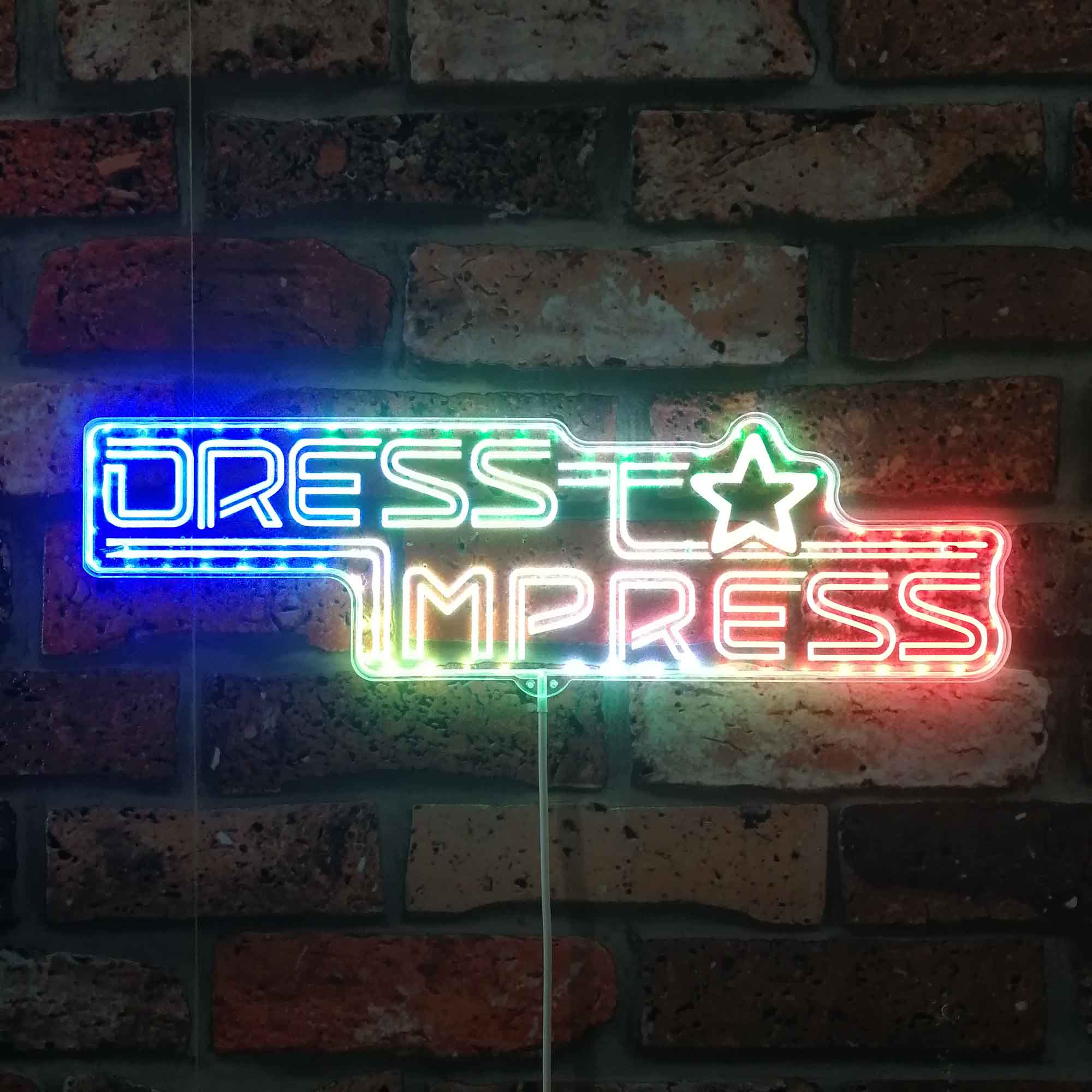 Dress to Impress Neon LED Sign with Dynamic RGB Colors