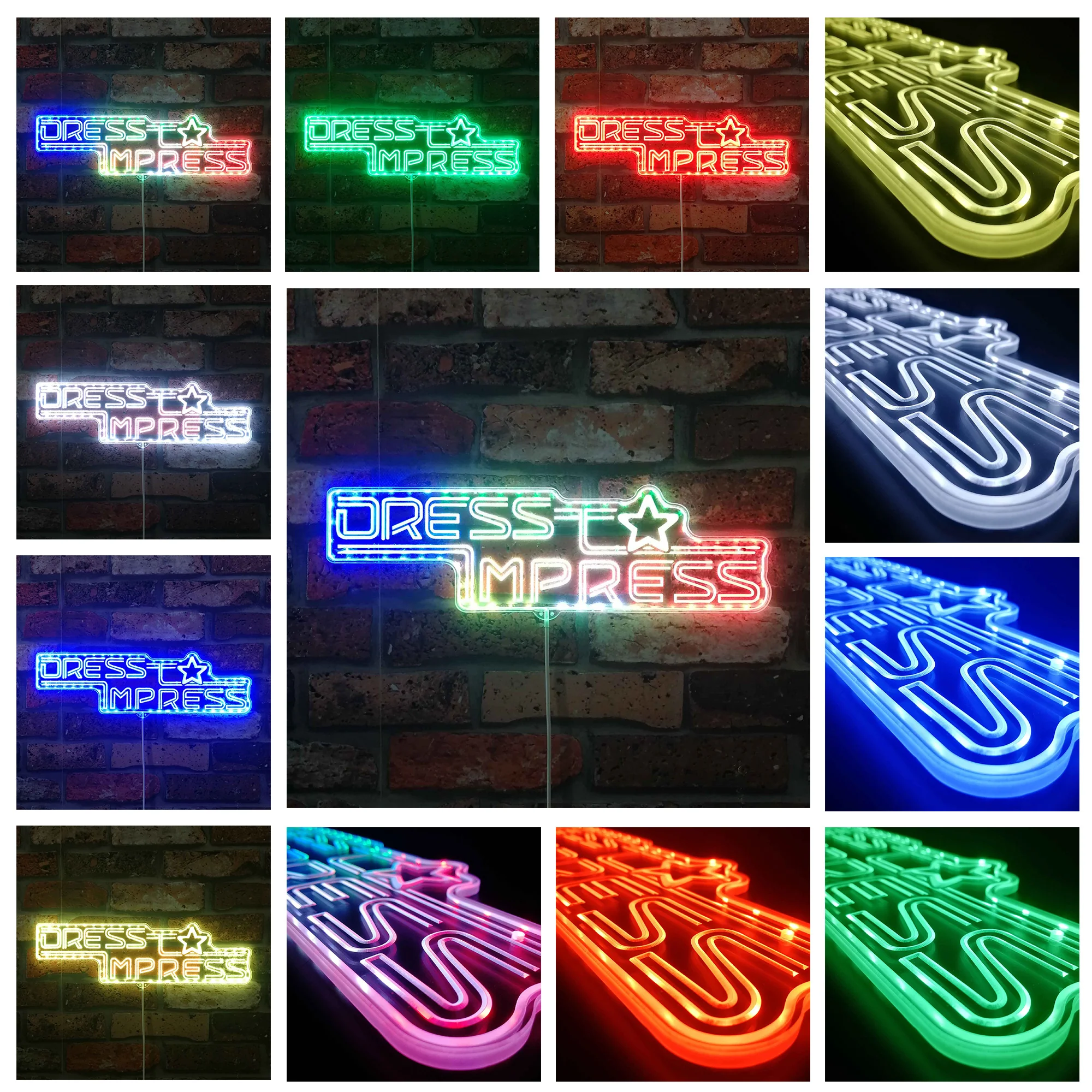 Dress to Impress Neon LED Sign with Dynamic RGB Colors - Image 2