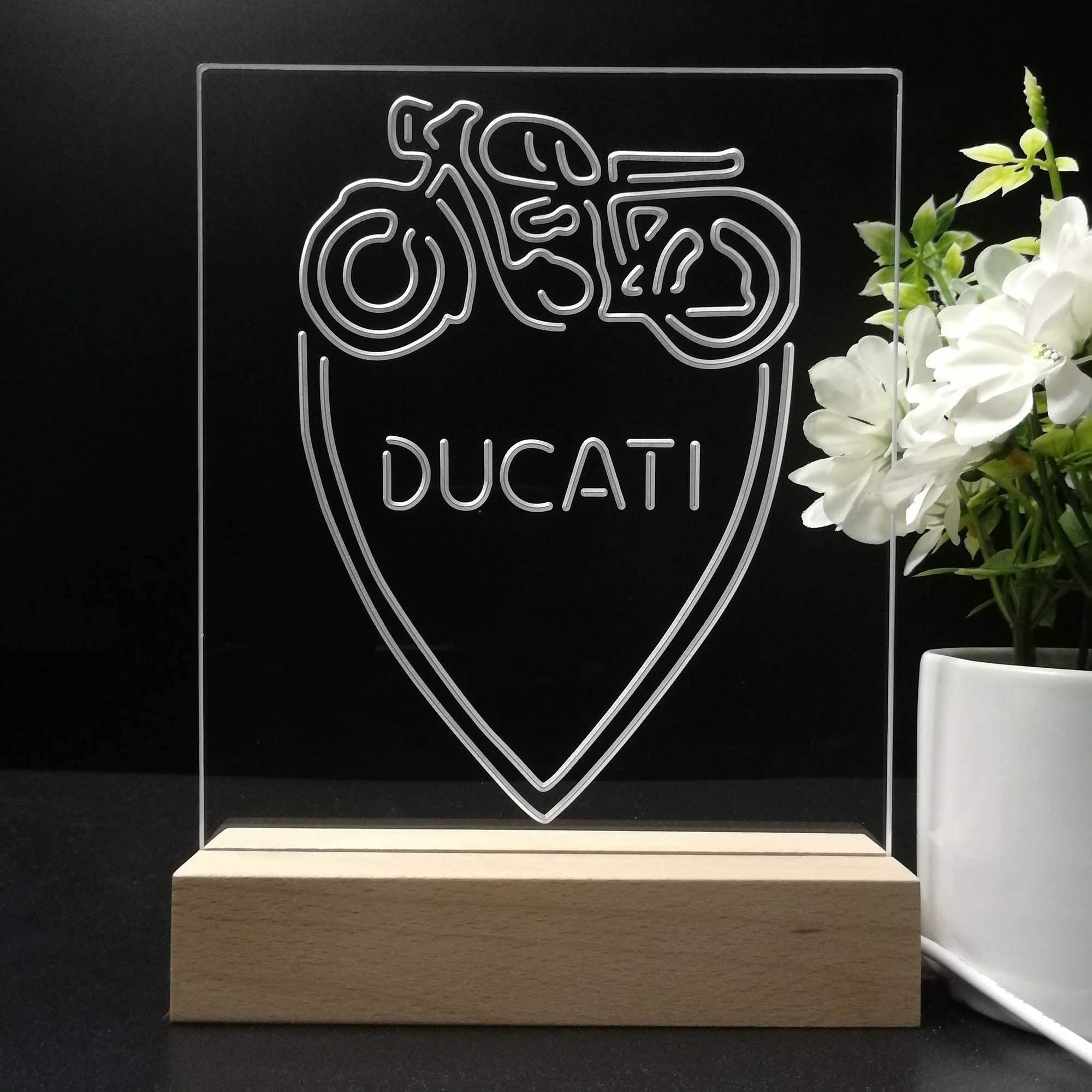 Ducati Motorcycle Club 3D Illusion Night Light Desk Lamp - Image 8