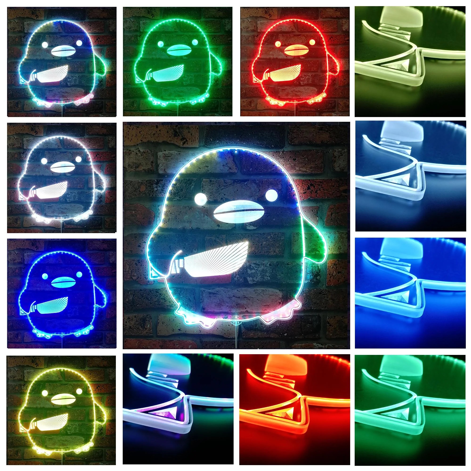 Duck with Knife Neon LED Sign with Dynamic RGB Colors - Image 3