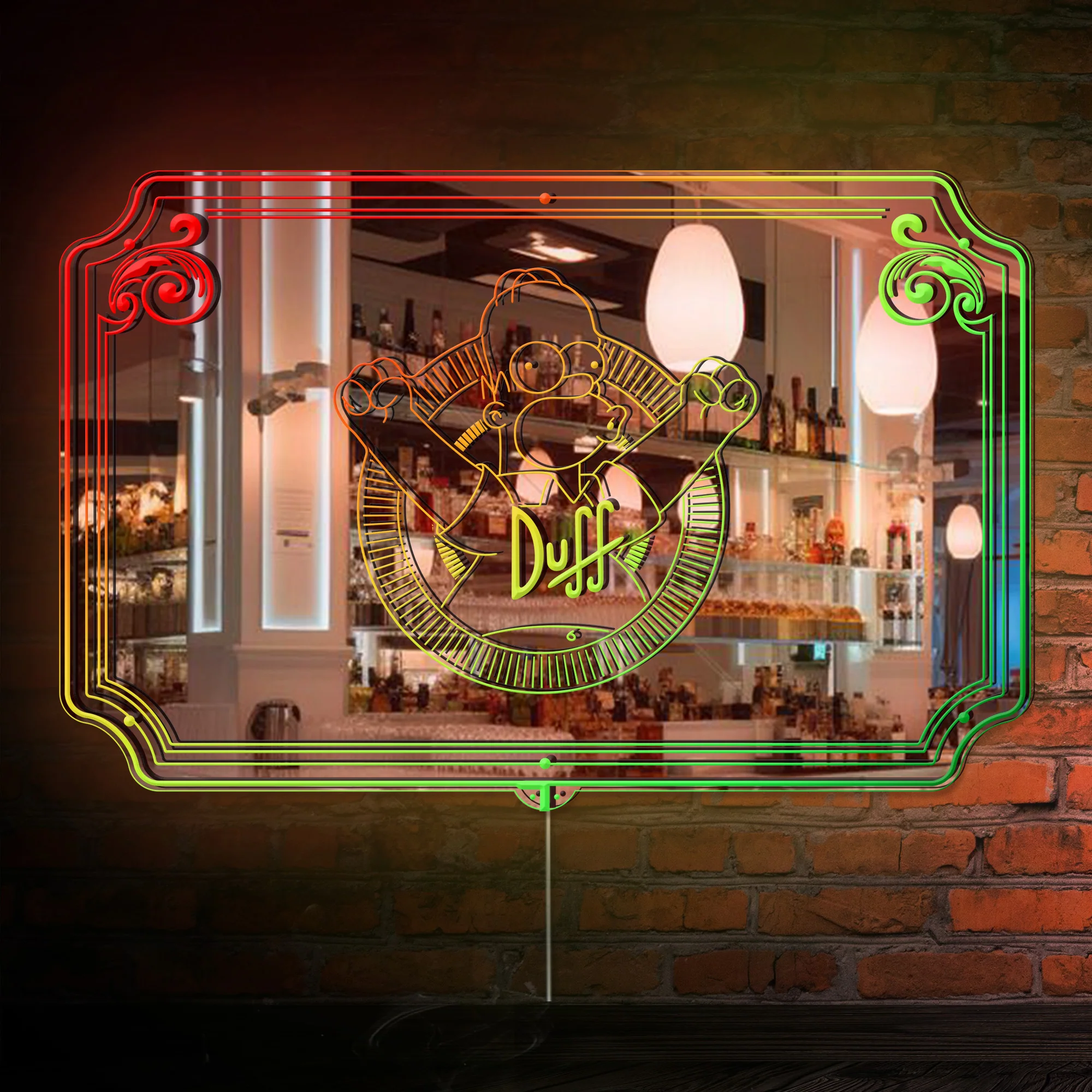 Duff Beer Simpson RGB LED Neon Sign with Elegant Mirror Backing - Image 4